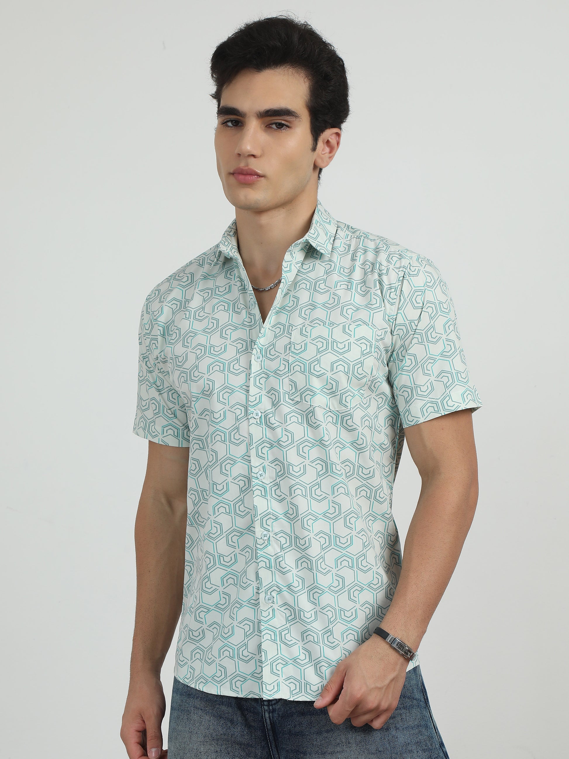 Light Green Colour Shirt Men 