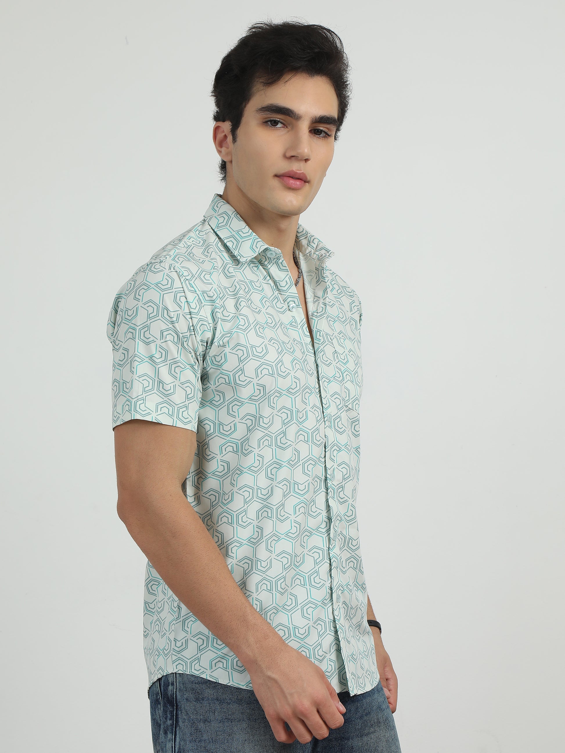 Light Green Colour Shirt Men 