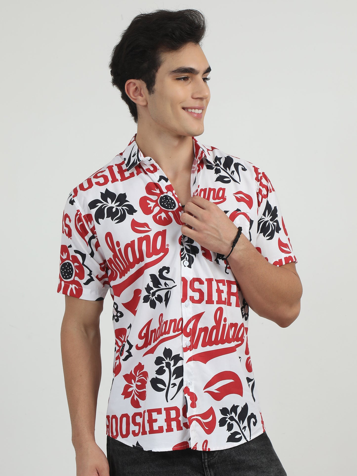  Floral Red Printed Shirt For Men