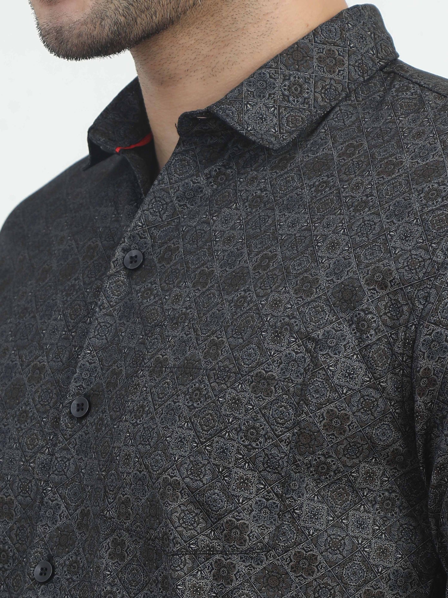 Black box Doodles Print Shirt for men