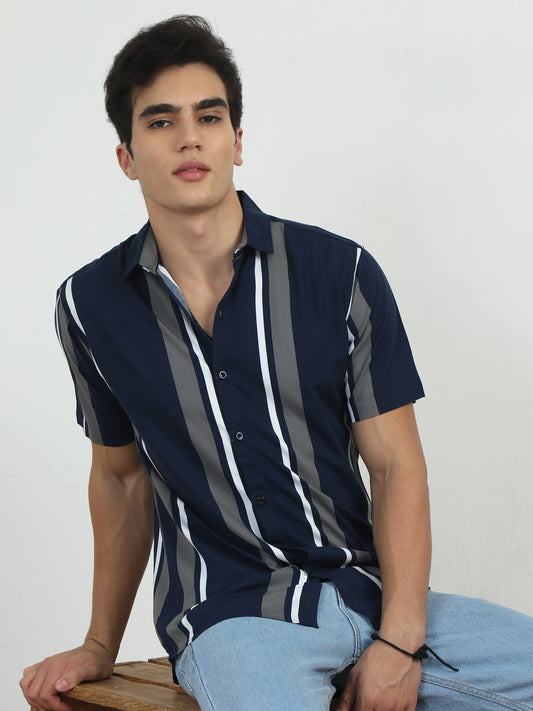  Blue And White Striped Shirt​ for men 