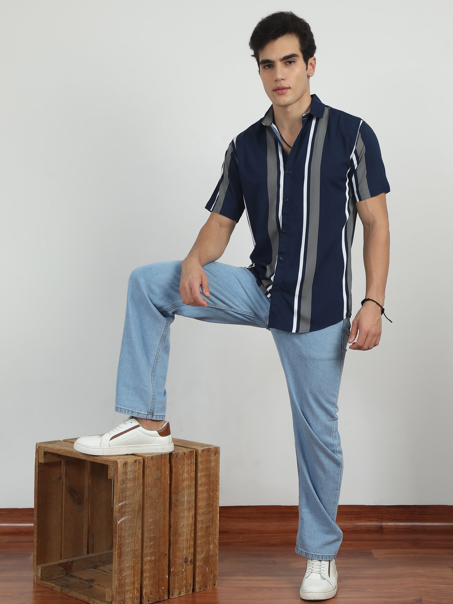  Blue And White Striped Shirt​ for men 