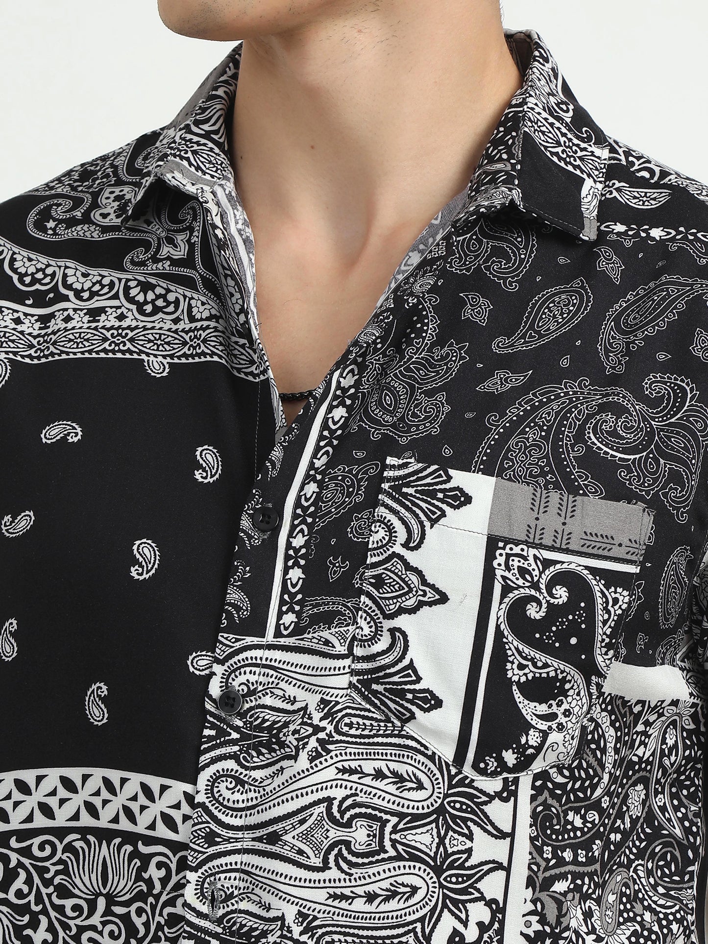 Black Printed Doodle Shirt for men 