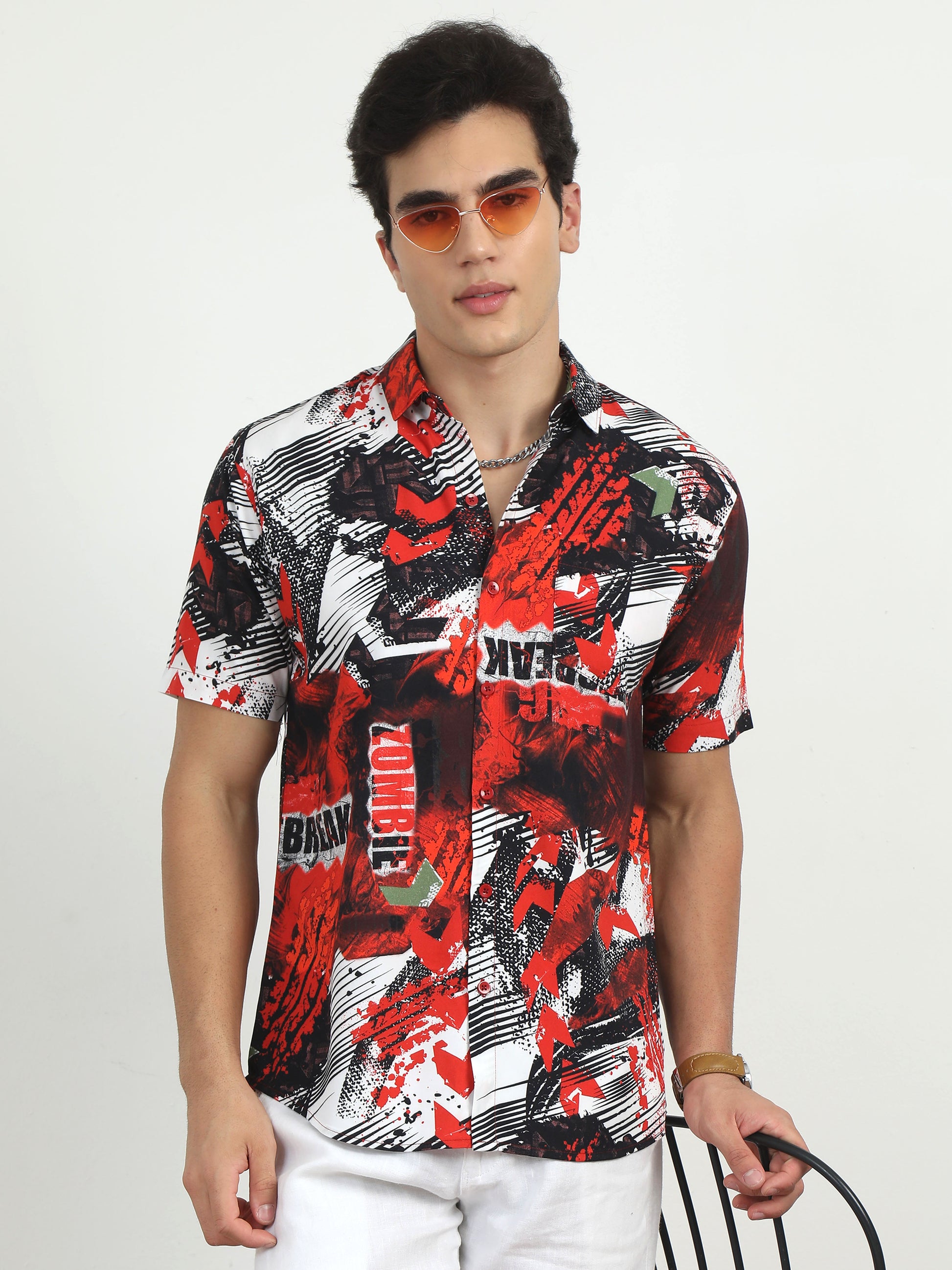 Zombie Printed Half Sleeve Shirts Mens​