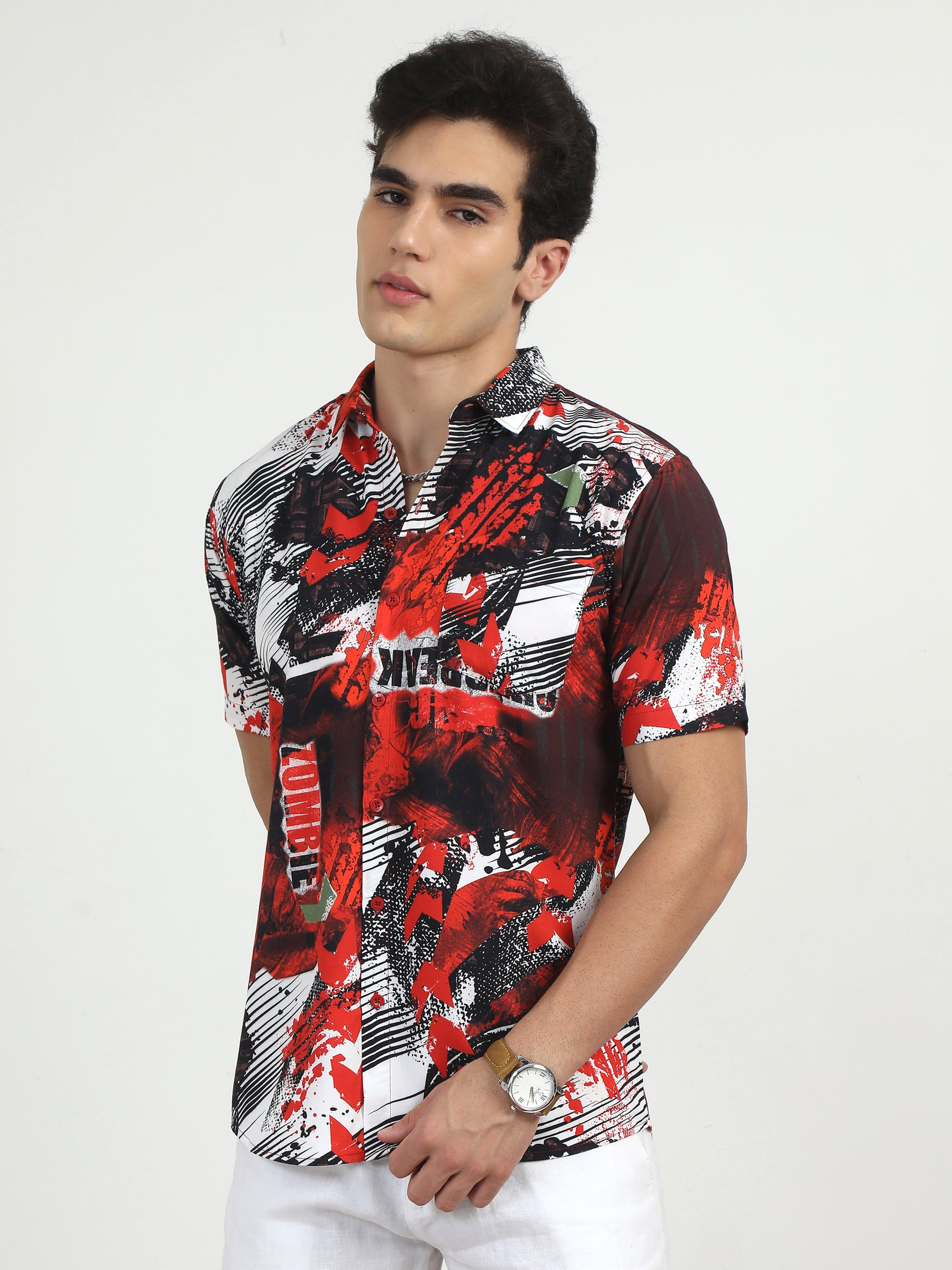 Zombie Printed Half Sleeve Shirts Mens​