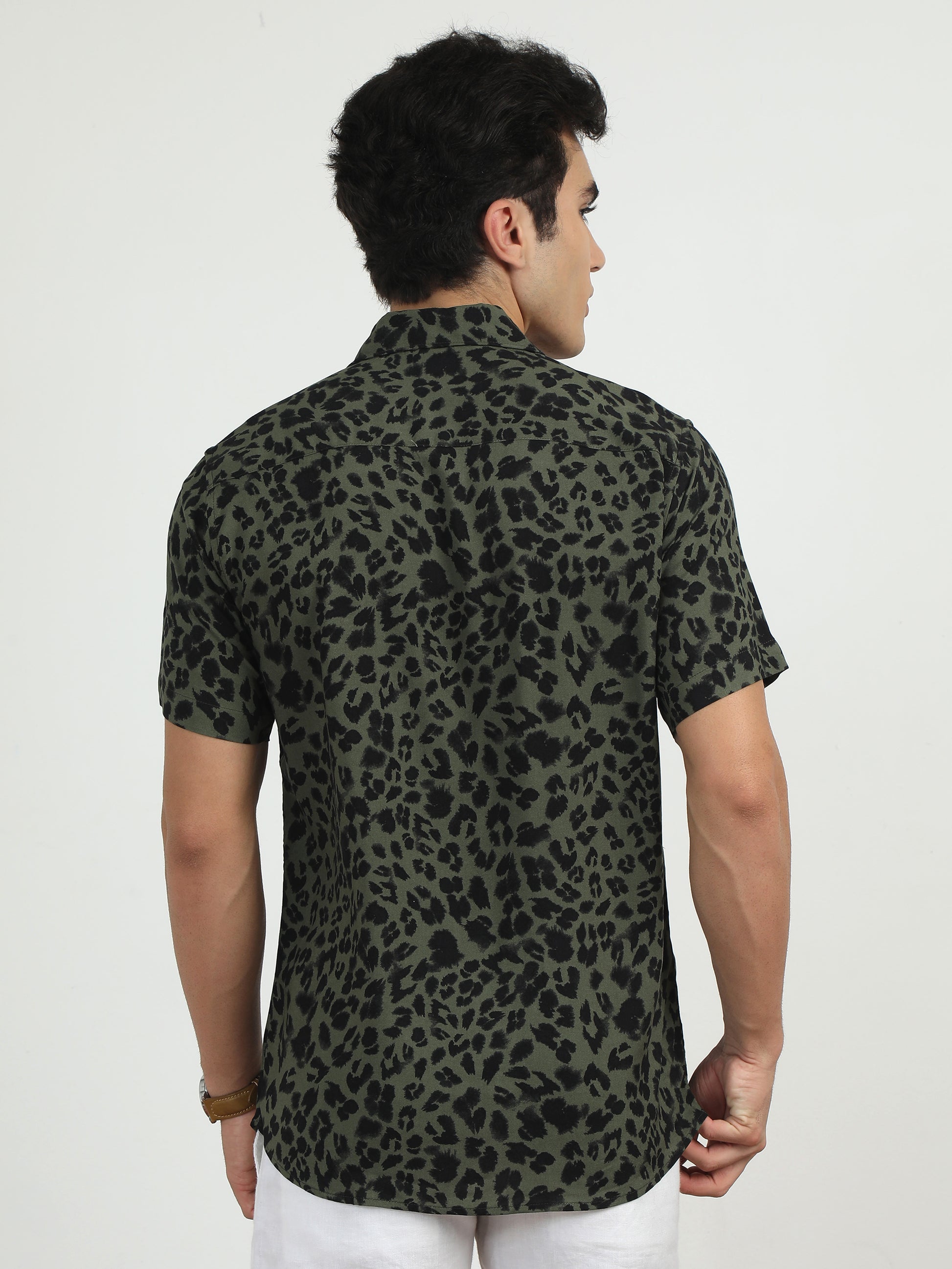 Chita Olive Green Printed Shirt​ for men