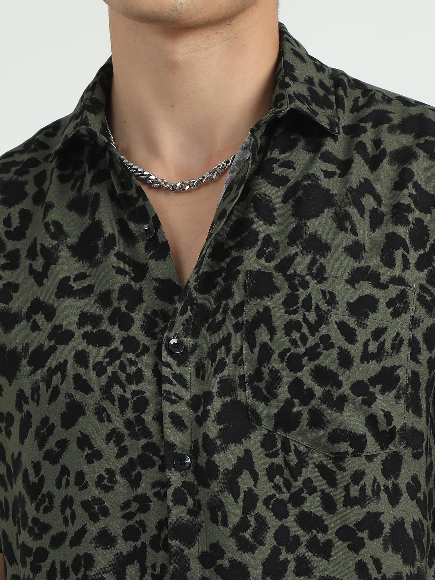 Chita Olive Green Printed Shirt​ for men