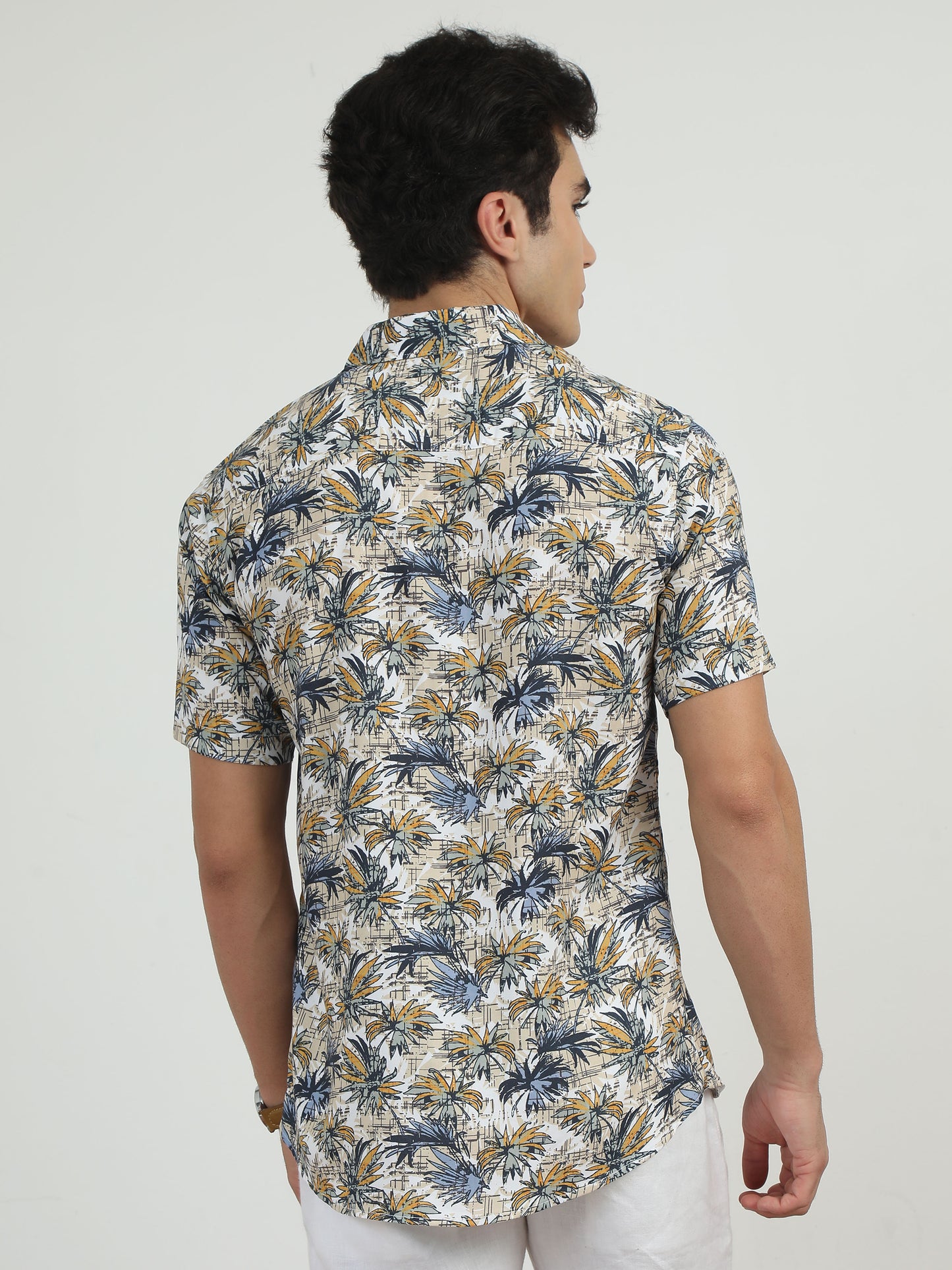  Bush Grey Printed Shirt for Men