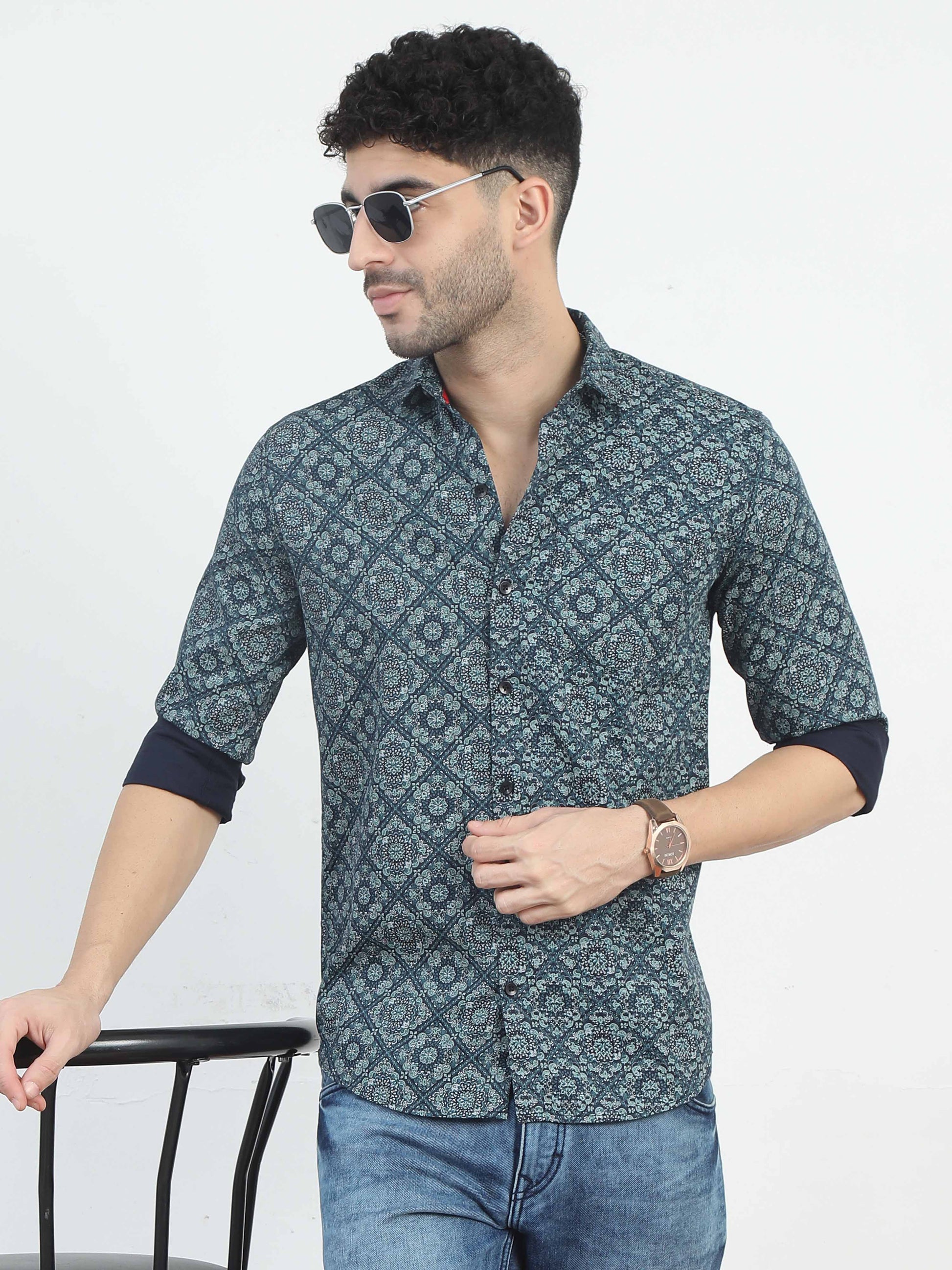 Traditional designer printed shirts for men