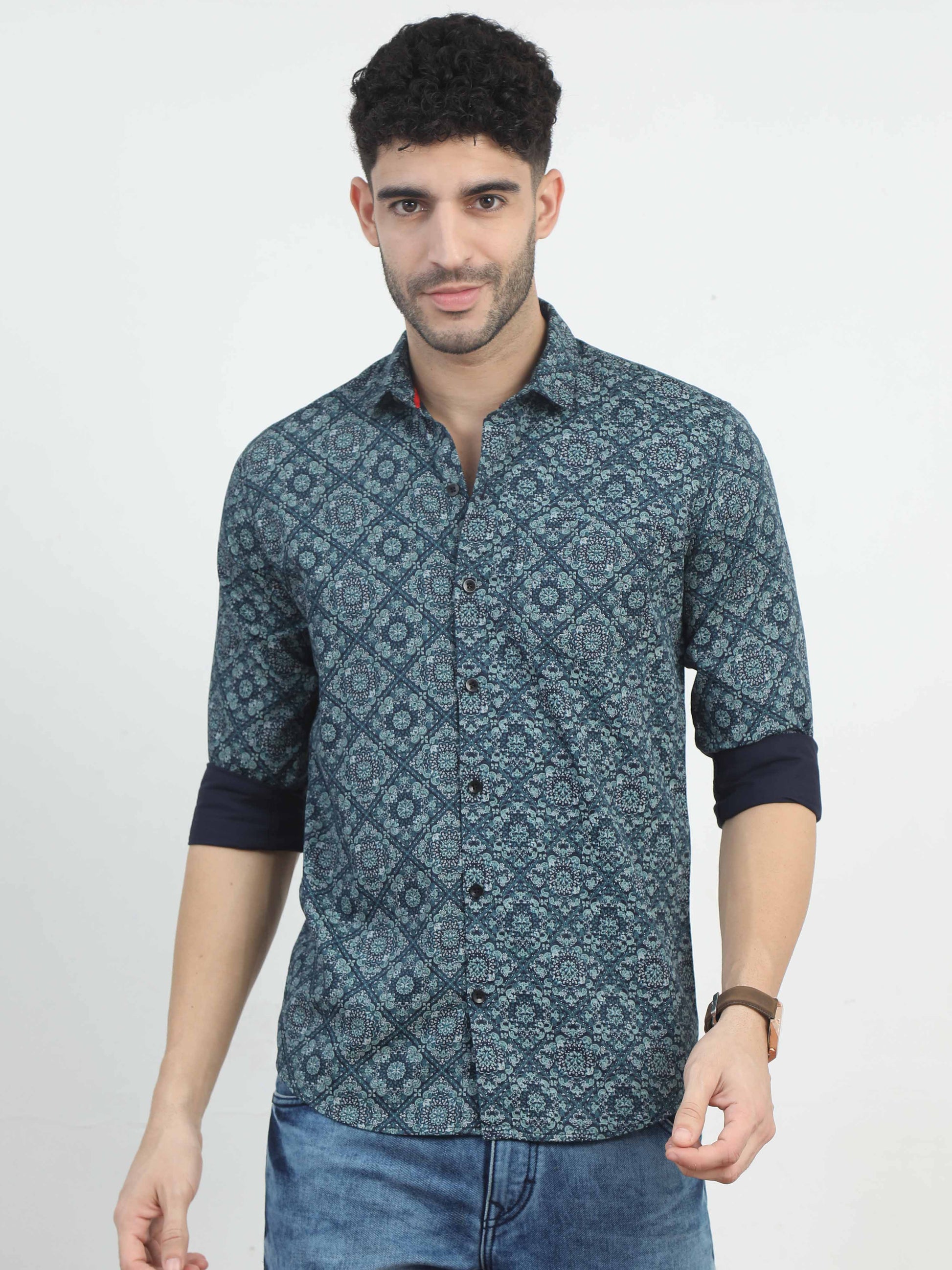 Traditional designer printed shirts for men