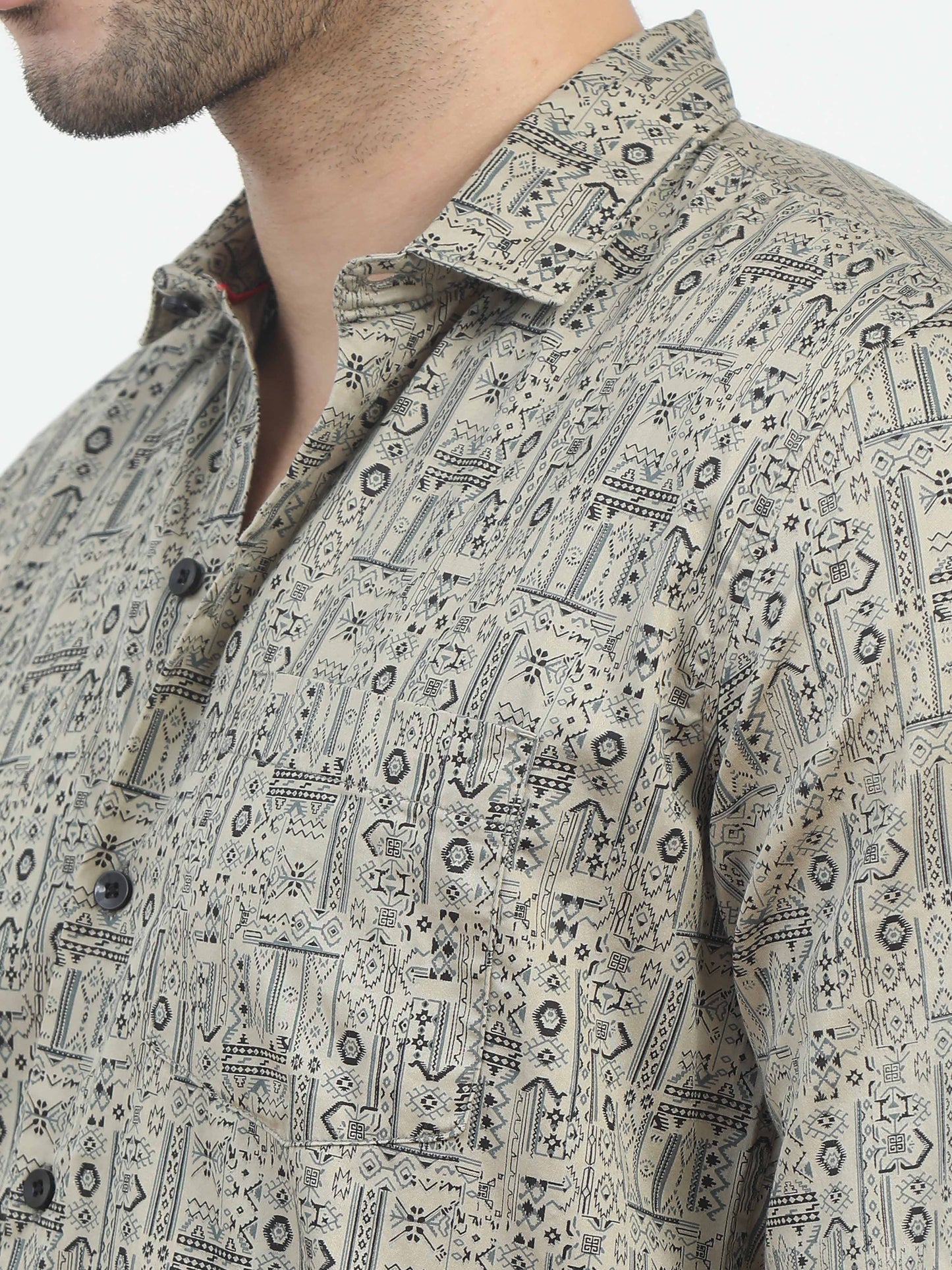 Light khaki shirt Printed for men