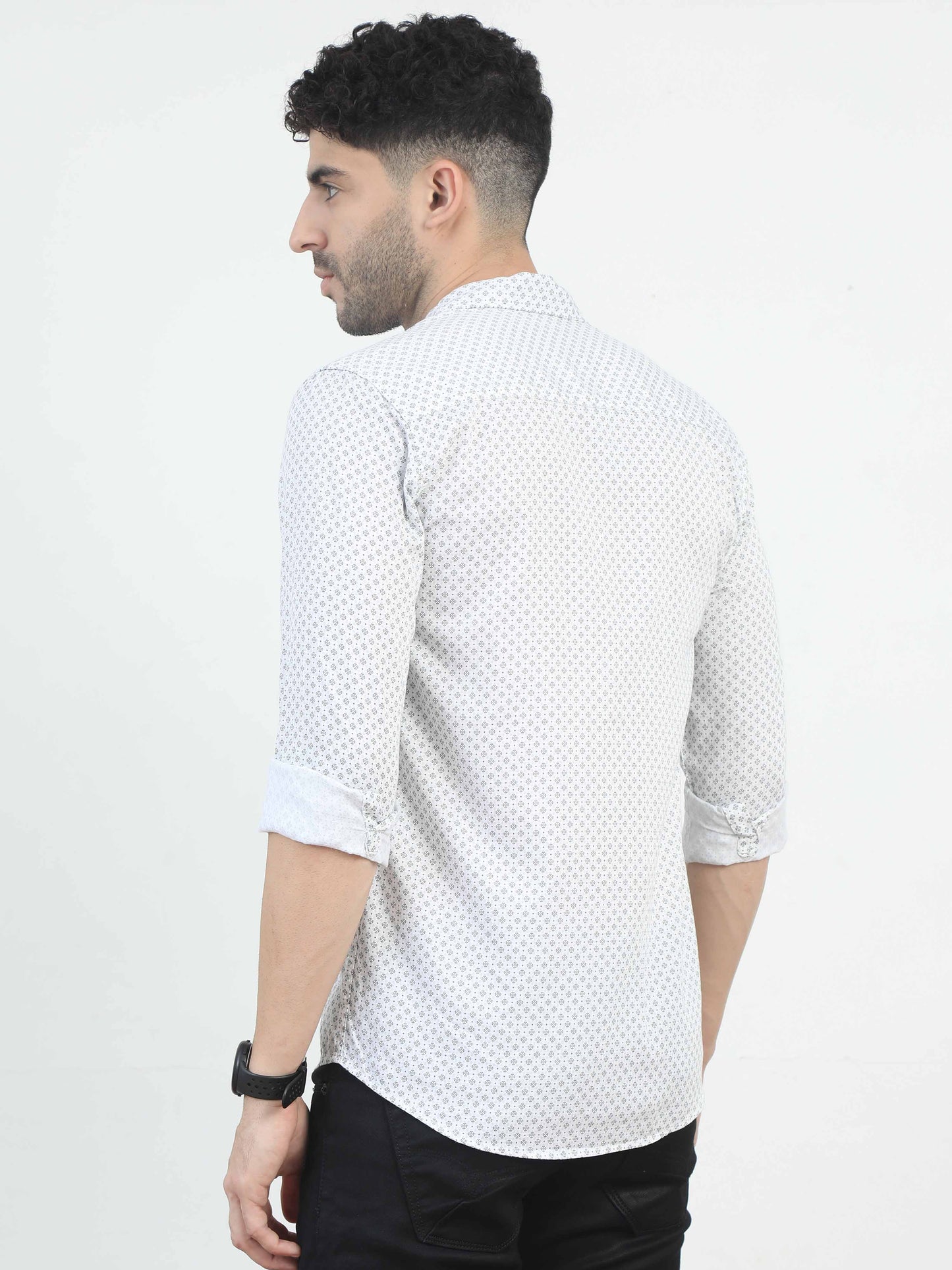 Mini Diamonds white printed shirt for mens