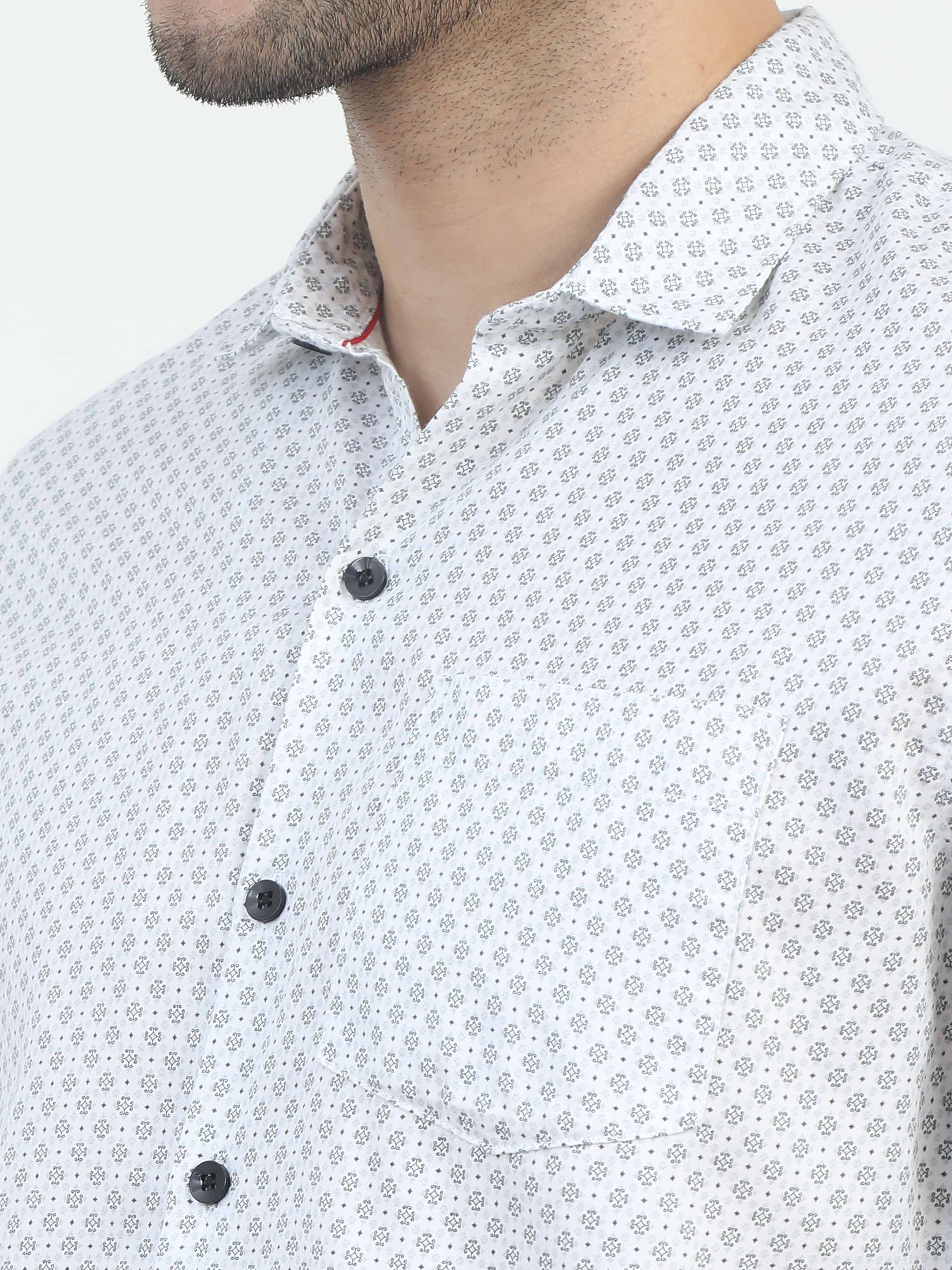 Mini Diamonds white printed shirt for mens