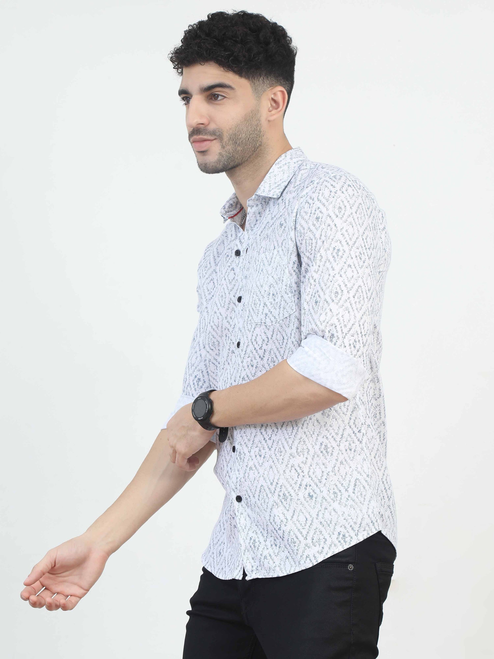 White All Over diamonds shirt for men