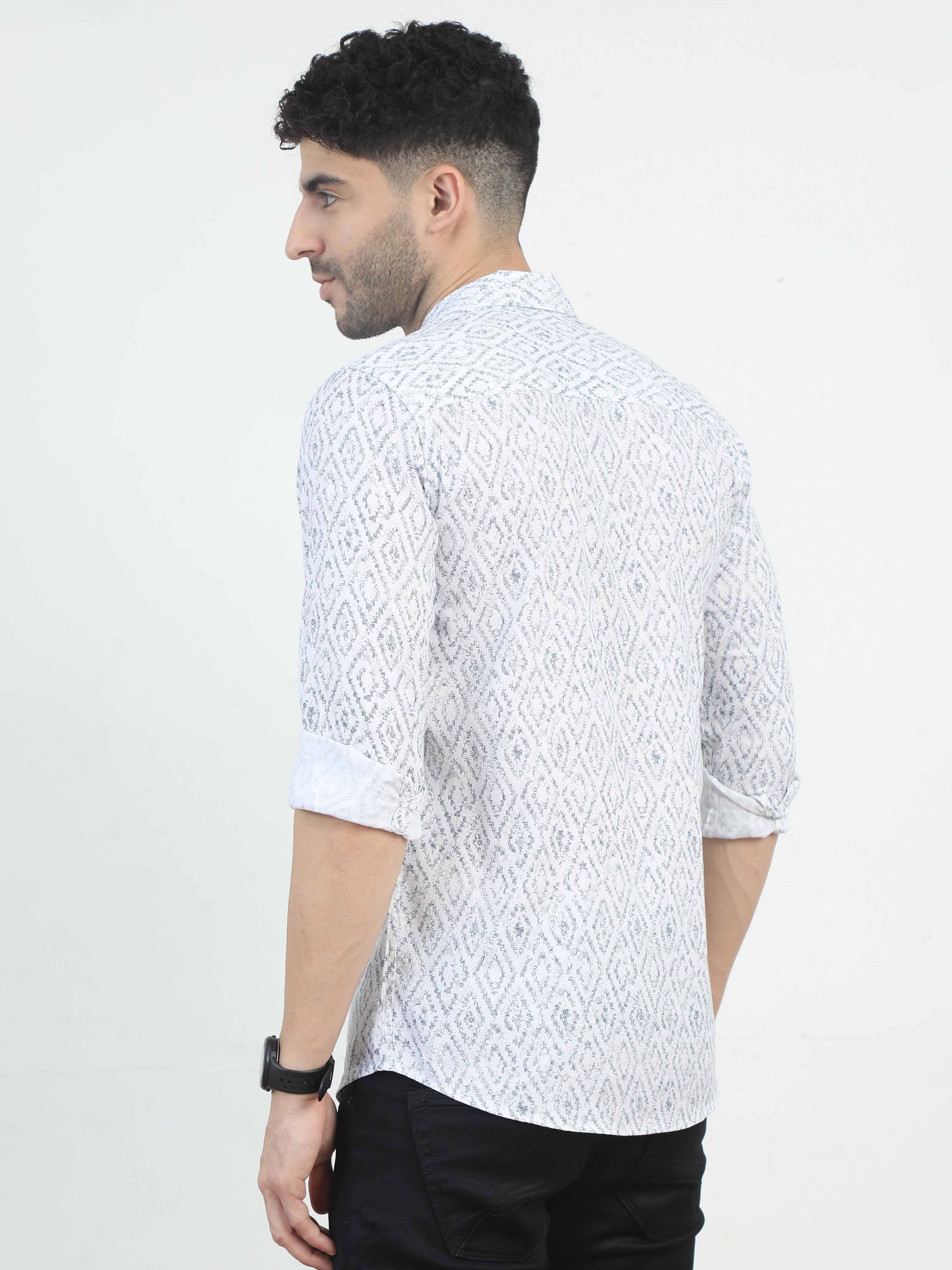 White All Over diamonds shirt for men