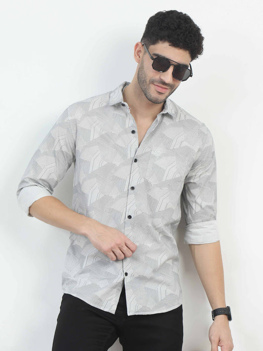 White shirt print design for men