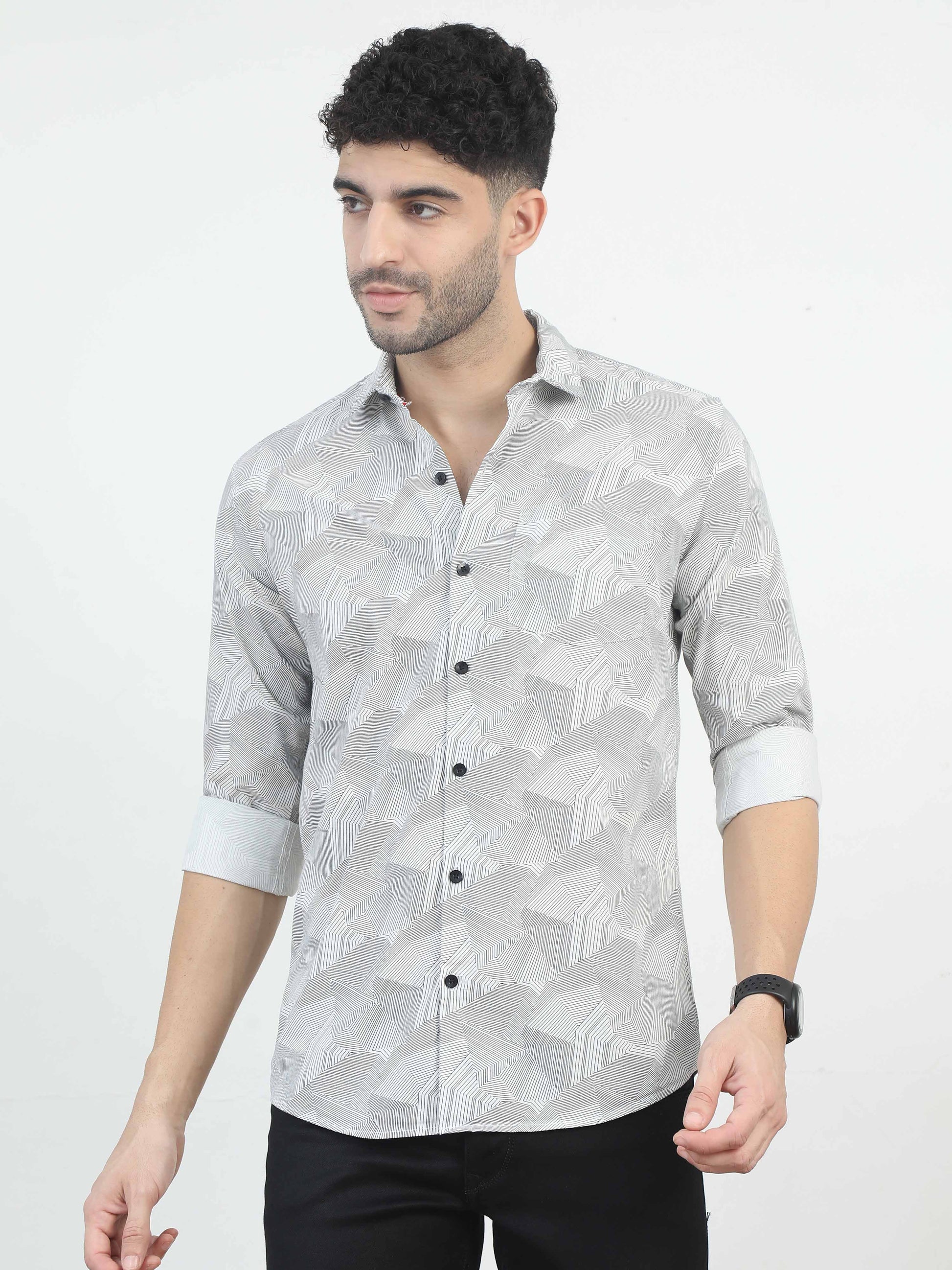 White shirt print design for men