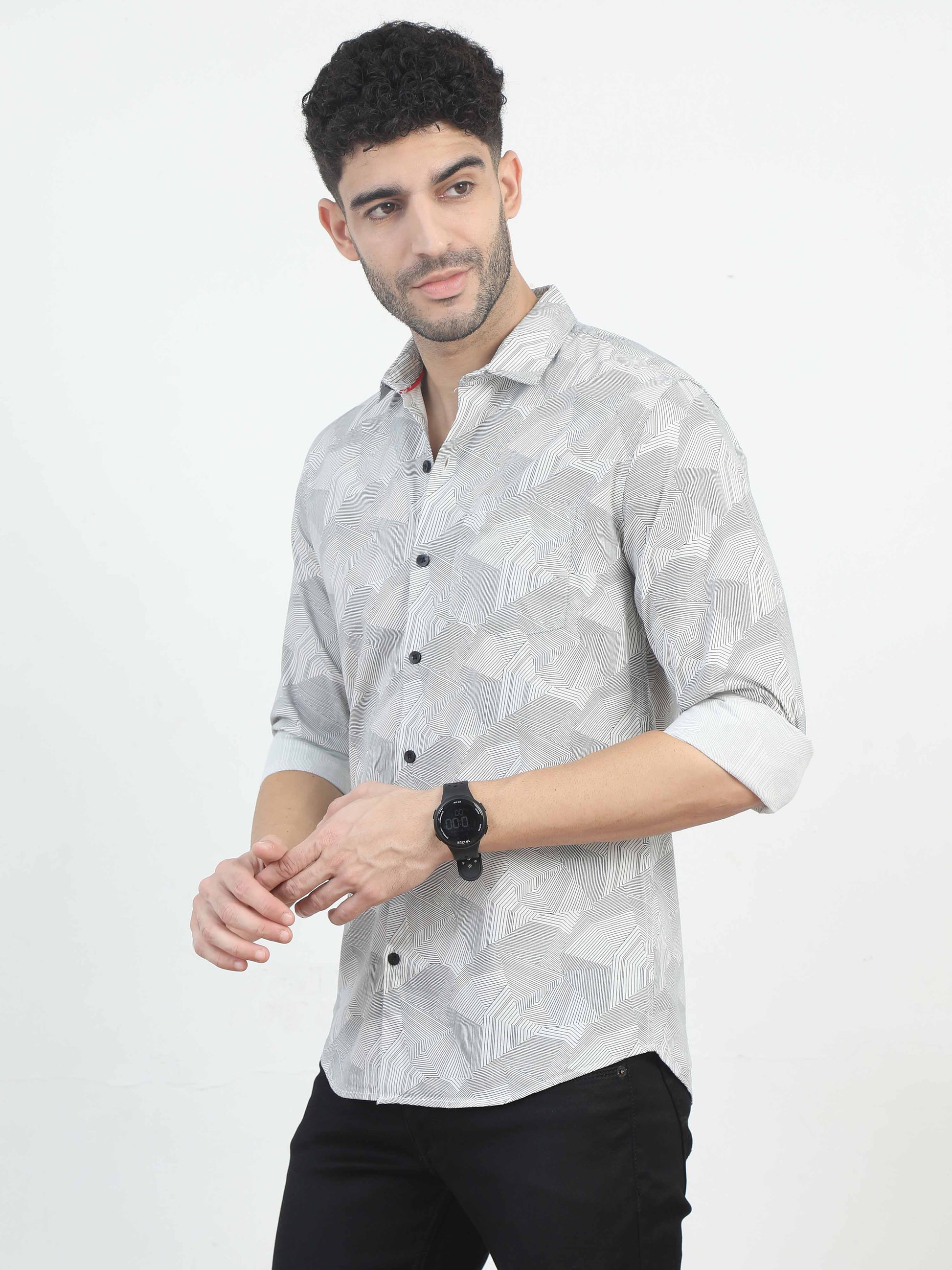 White shirt print design for men