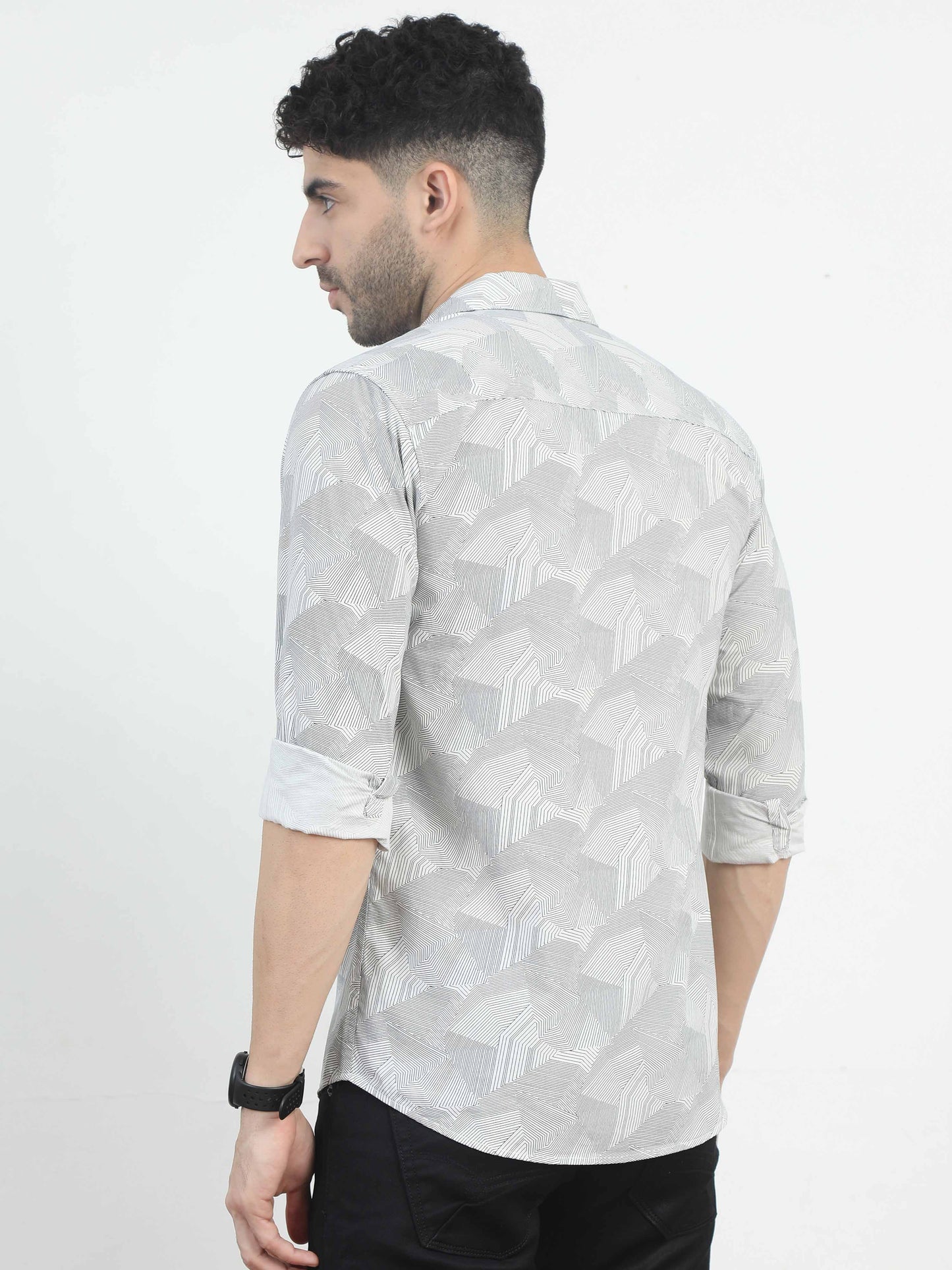 White shirt print design for men