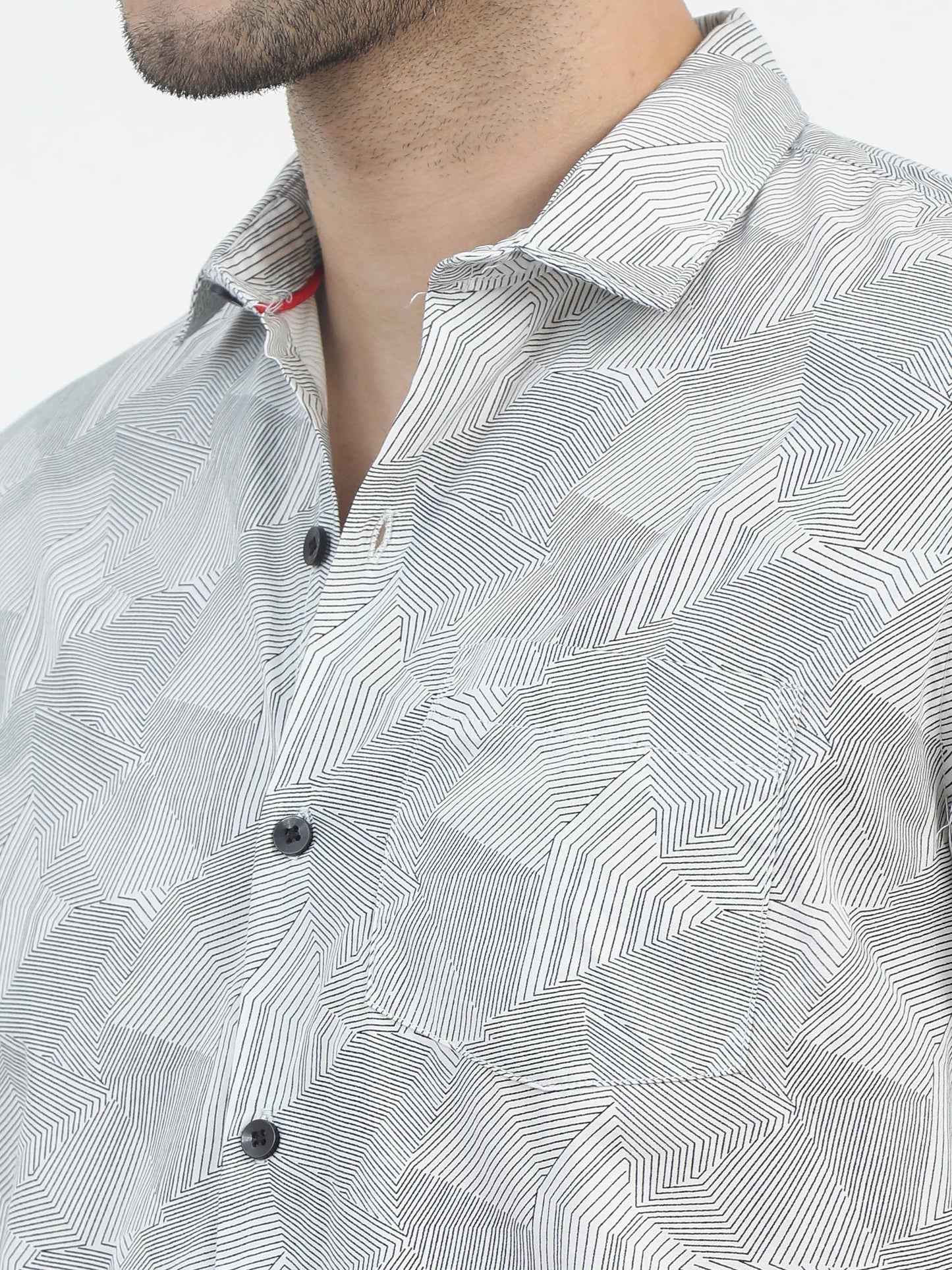 White shirt print design for men