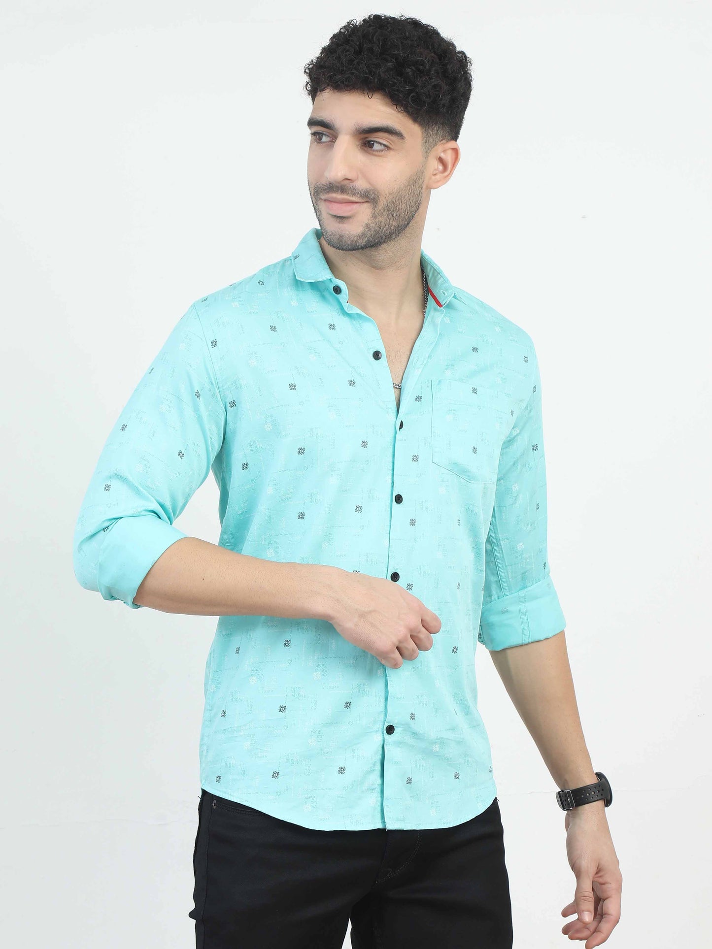 SkyBlue Dotted  Shirt for men