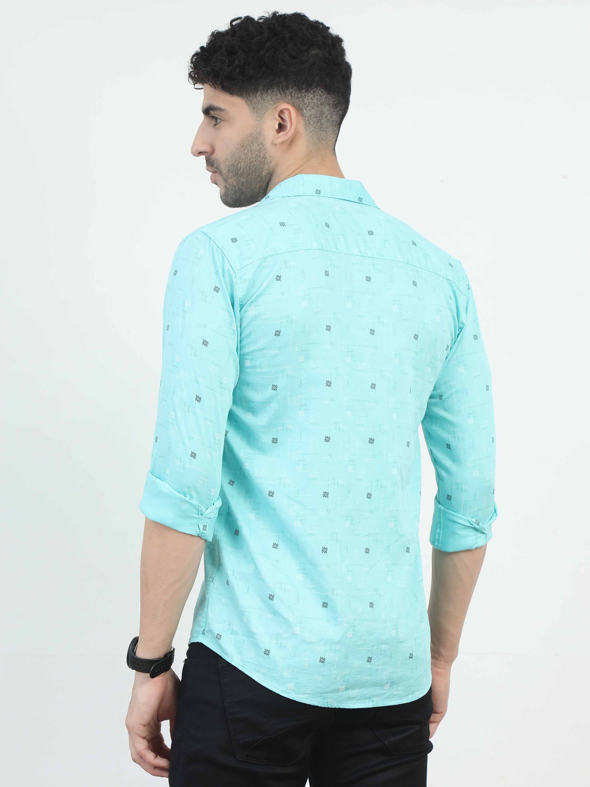 SkyBlue Dotted  Shirt for men