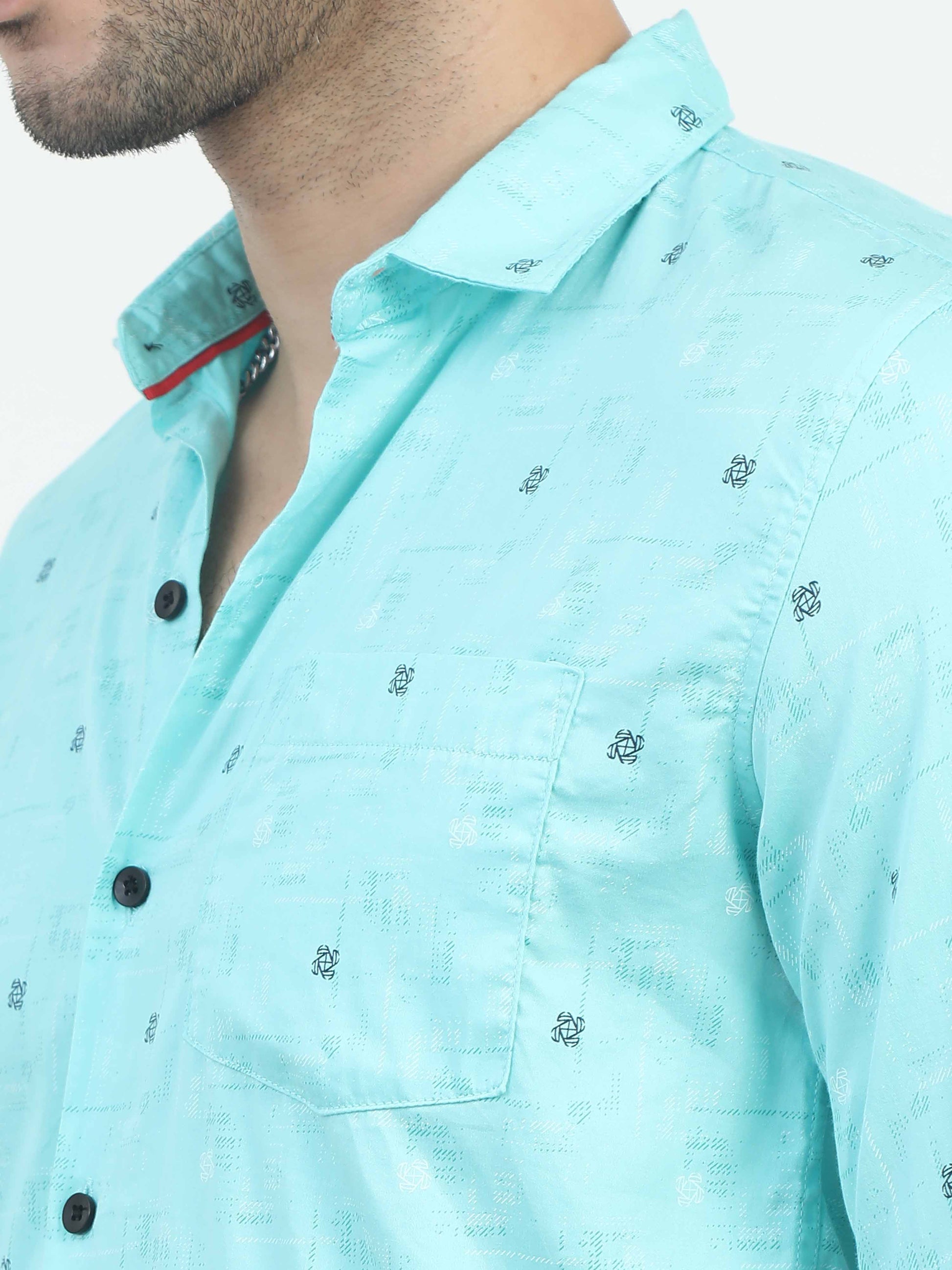 SkyBlue Dotted  Shirt for men