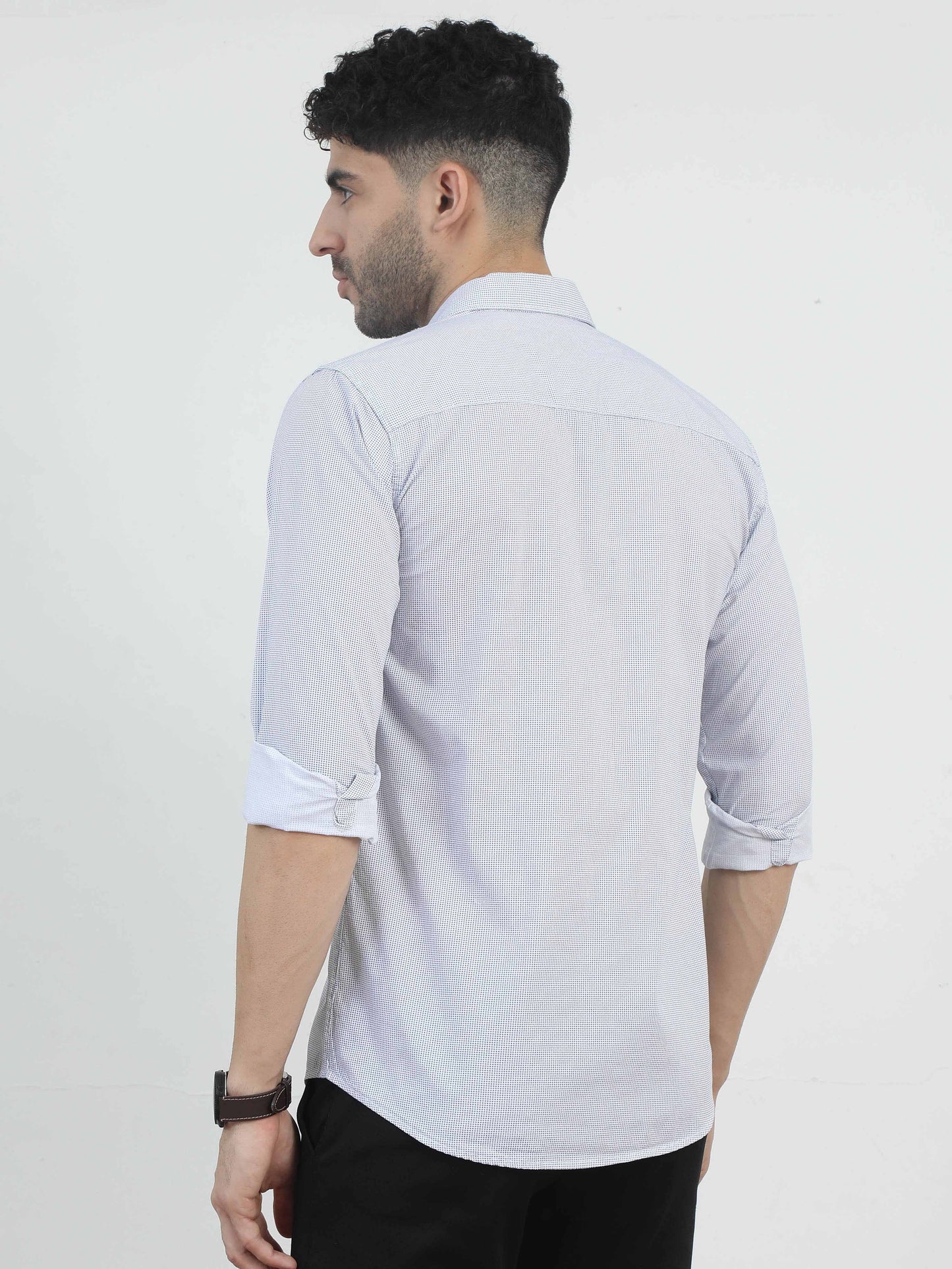  Light Lavender Lines Printed Shirt for men