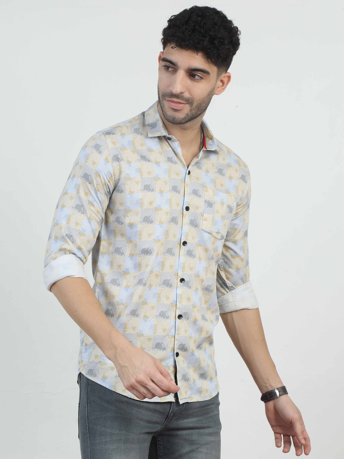 Grey pastel color shirt for men