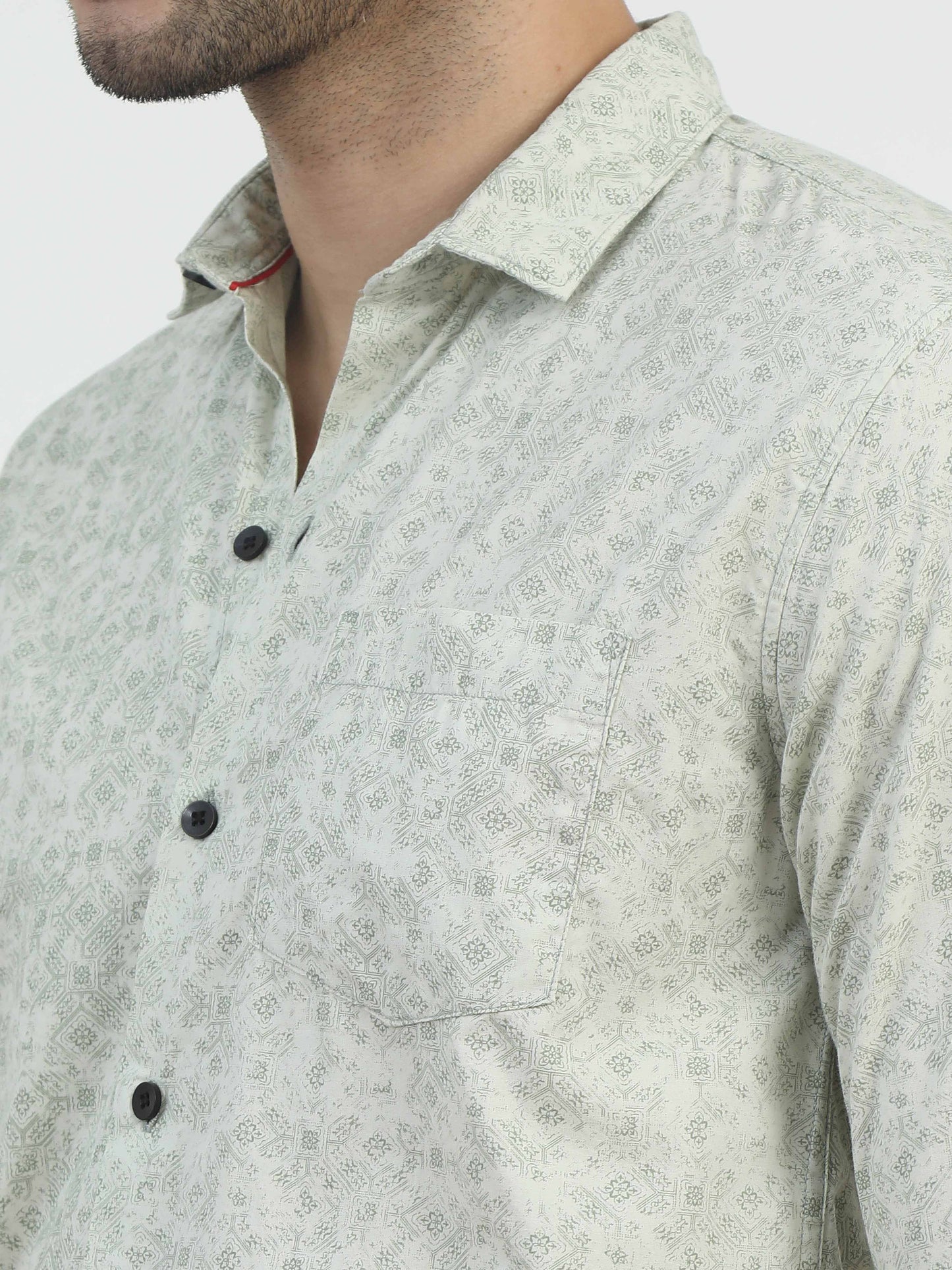 Pistachio Leaves printed shirts full sleeves for men