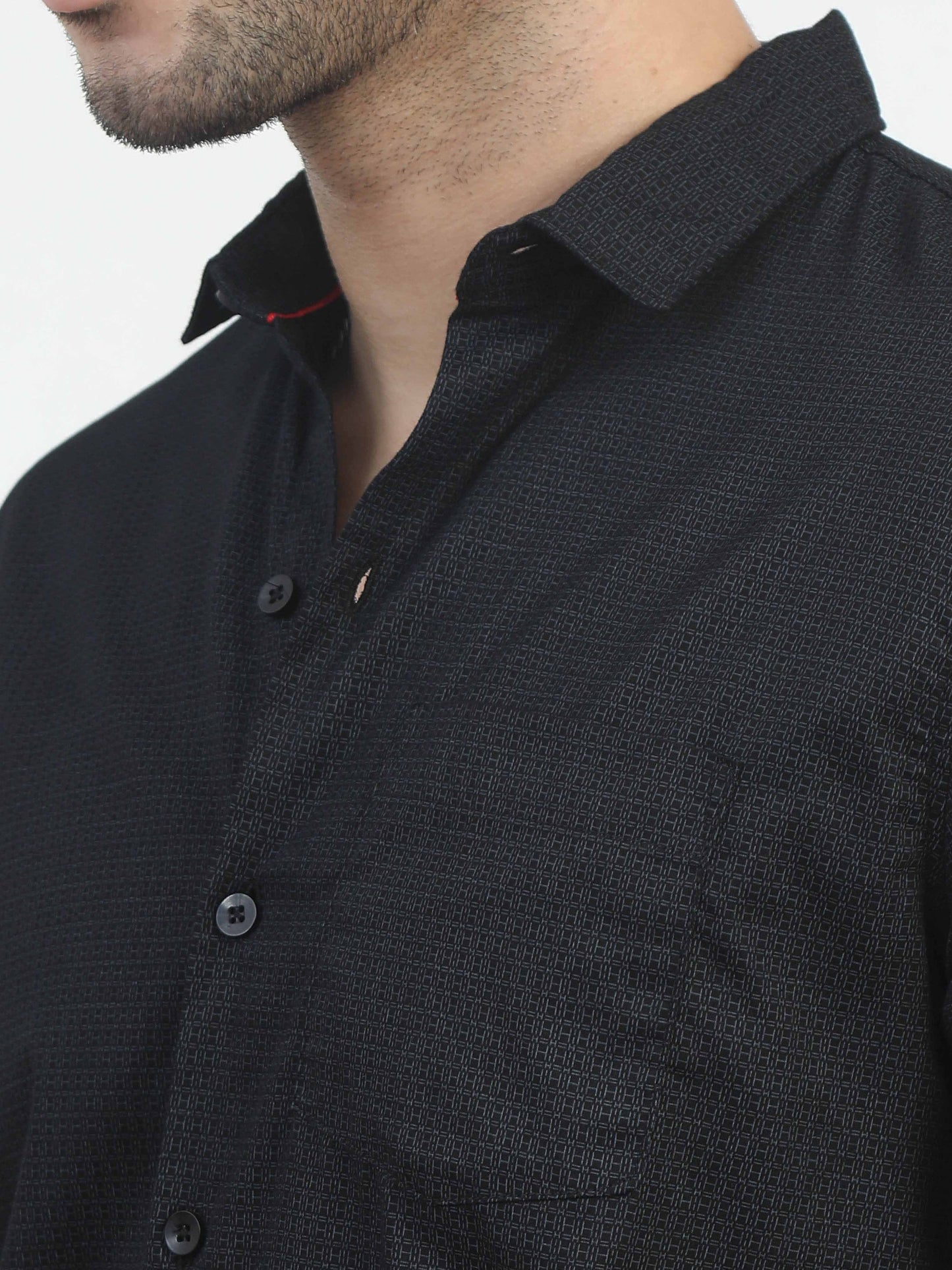 Rectangle Printed Black Floral Shirt for men