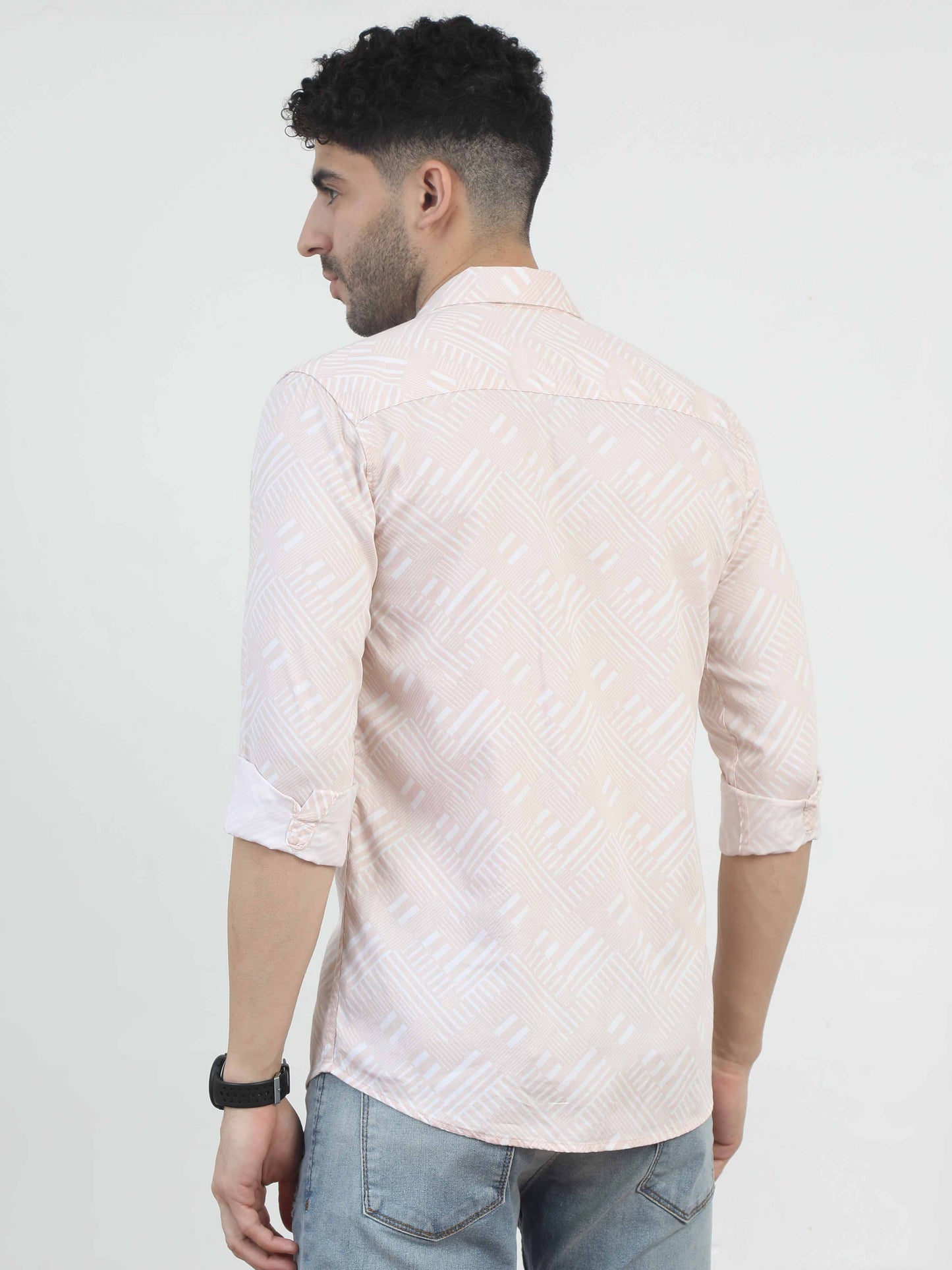 pink printed shirt for men