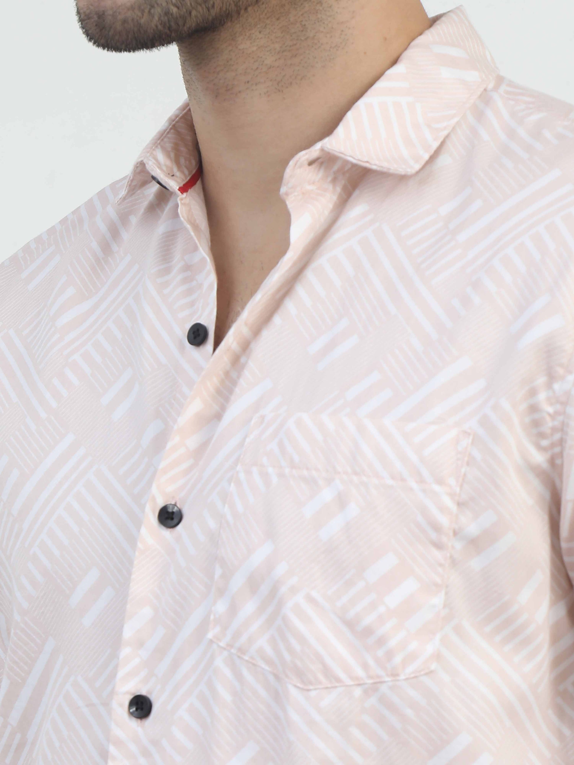 pink printed shirt for men