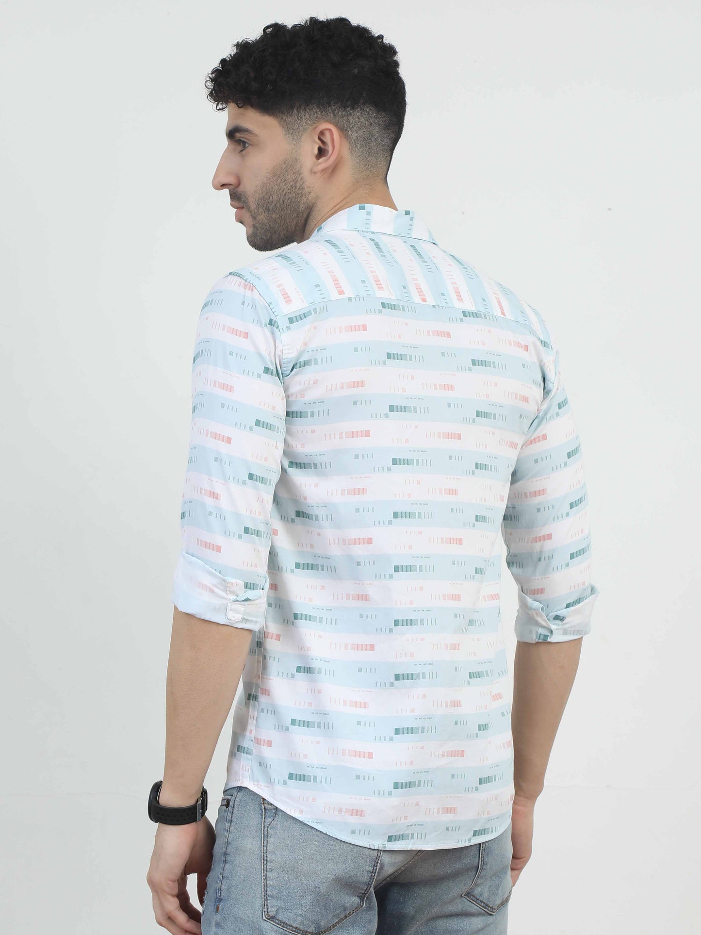 Light  Blue Striped Shirt for men