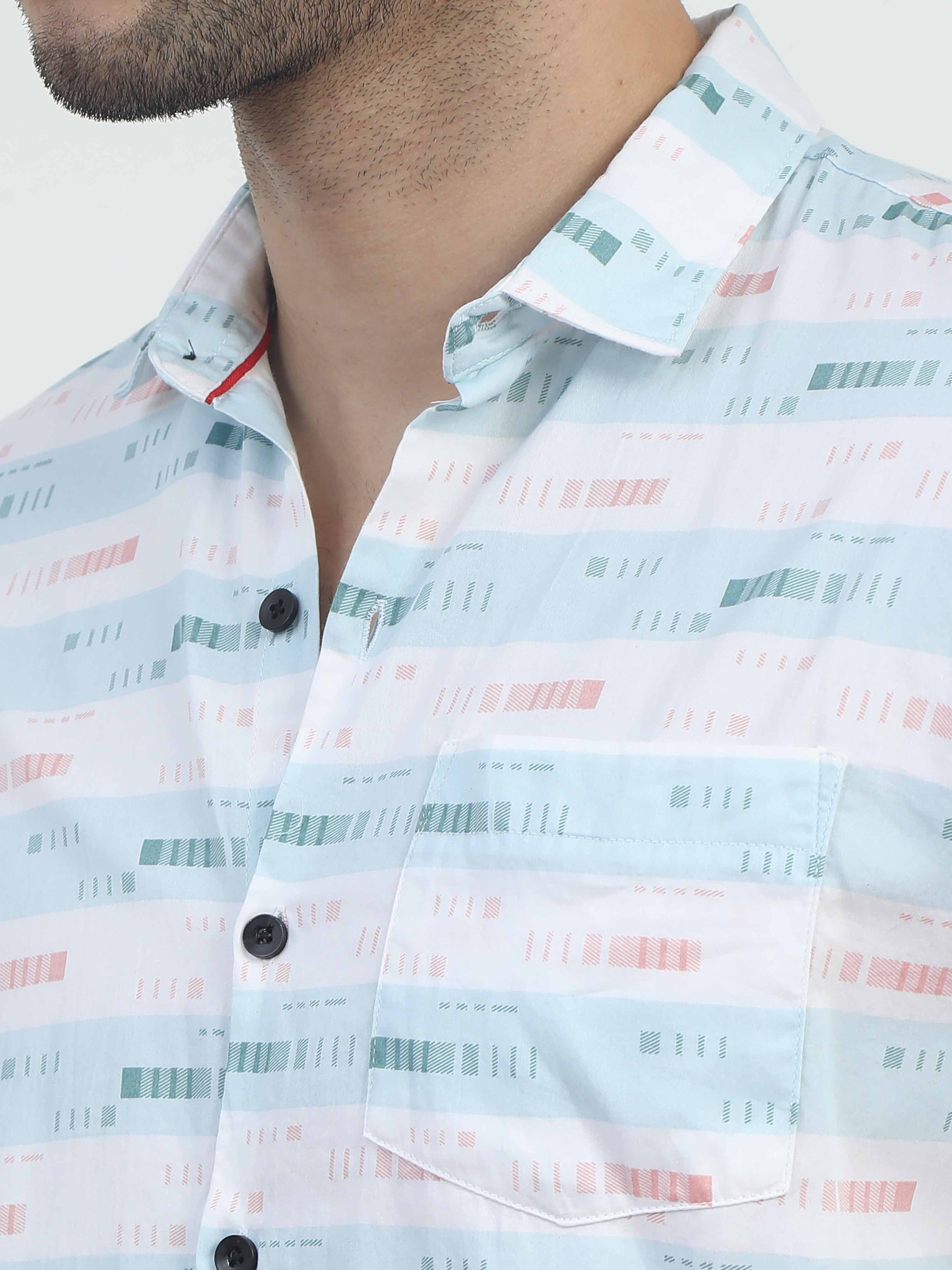 Light  Blue Striped Shirt for men