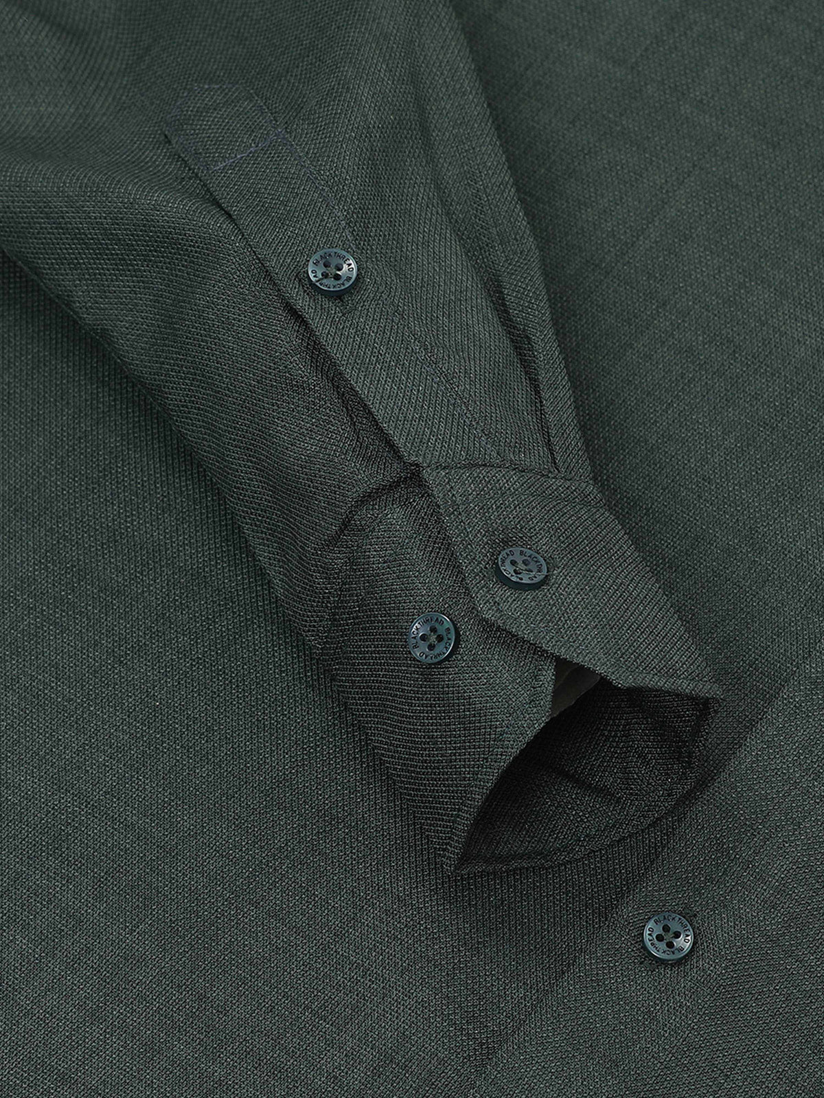 Men’s Dark Green Pure Linen Shirt by Black Thread