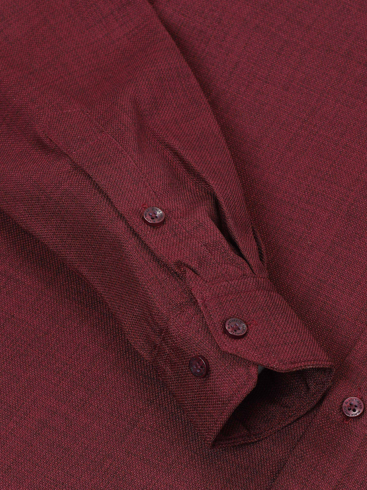 Men’s Maroon Pure Linen Shirt by Black Thread