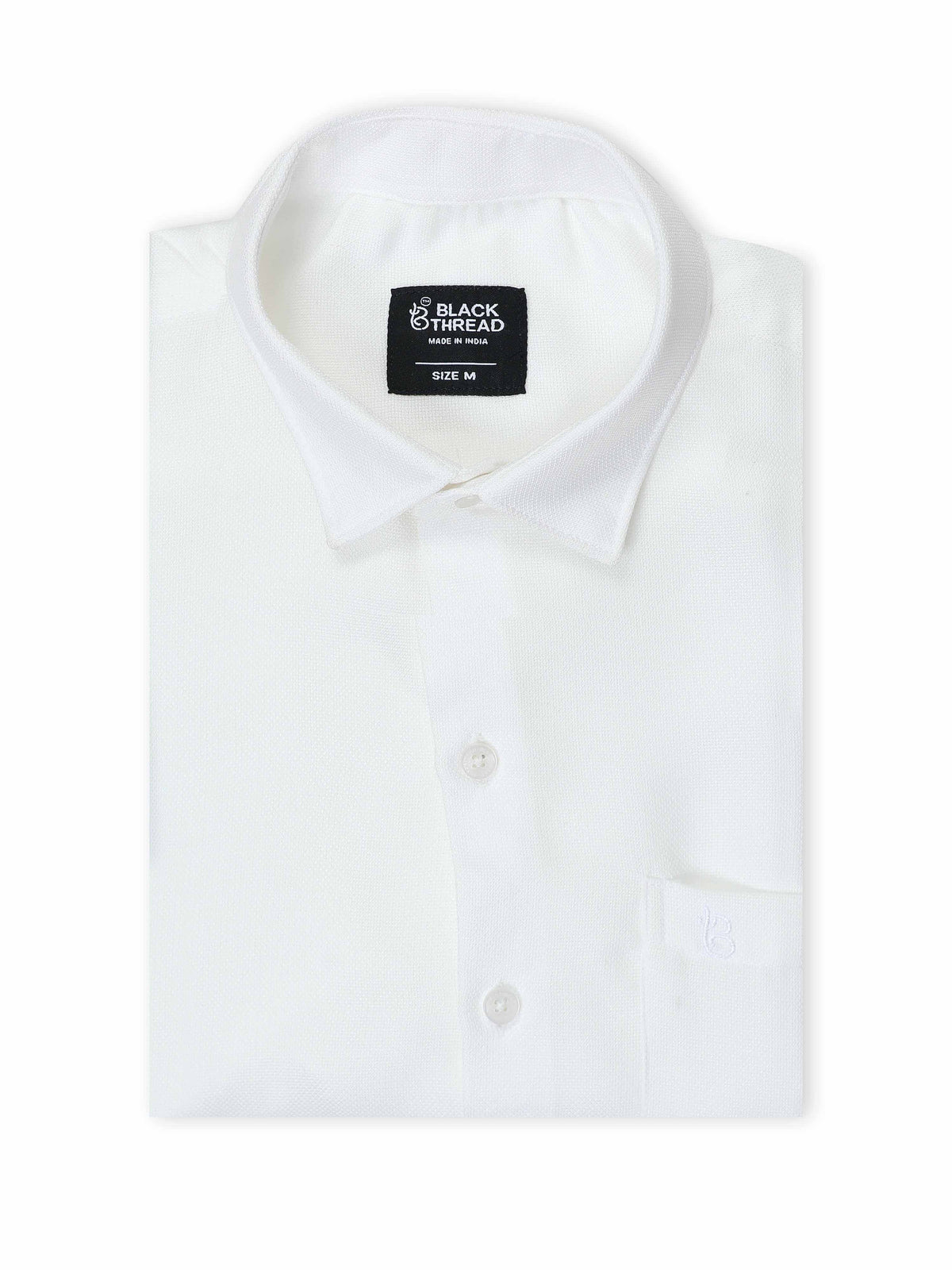 Men’s White Pure Linen Shirt by Black Thread