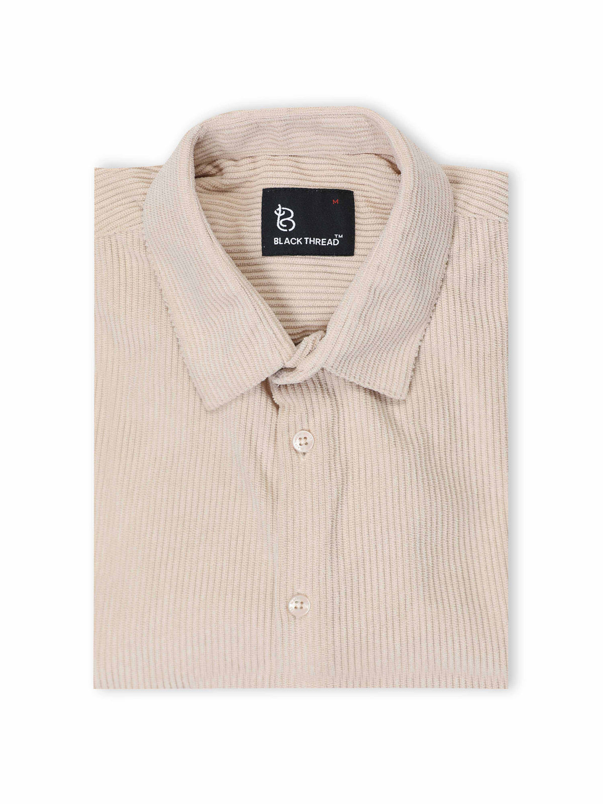 Beige Full sleeve Corduroy Shirts