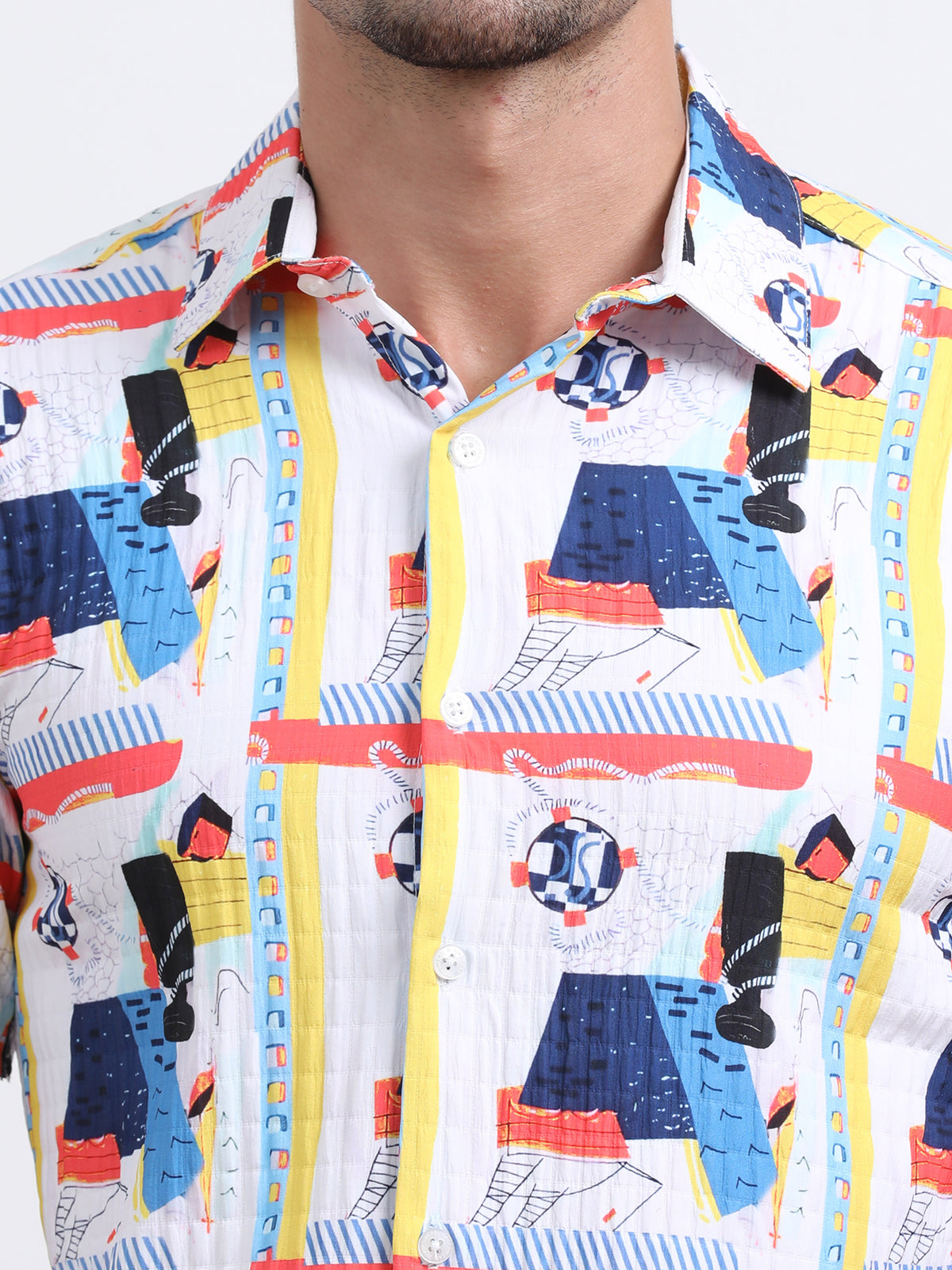 Multi Half Sleeve Poly Cotton Digital Print Shirts