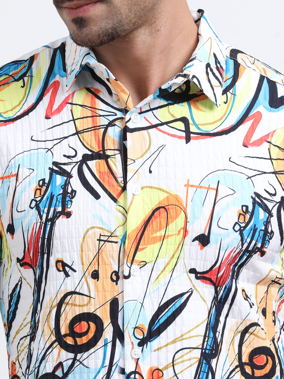 Multi Half Sleeve Poly Cotton Digital Print Shirts