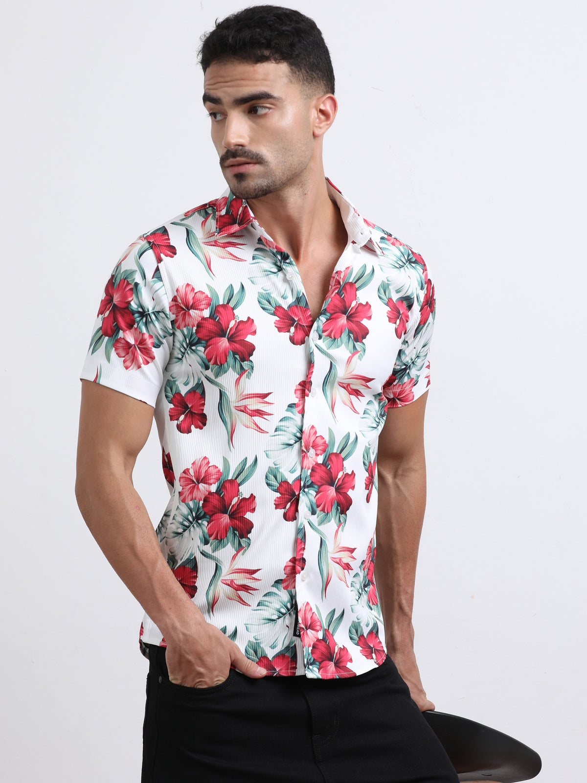 Multi Half Sleeve Poly Cotton Digital Print Shirts