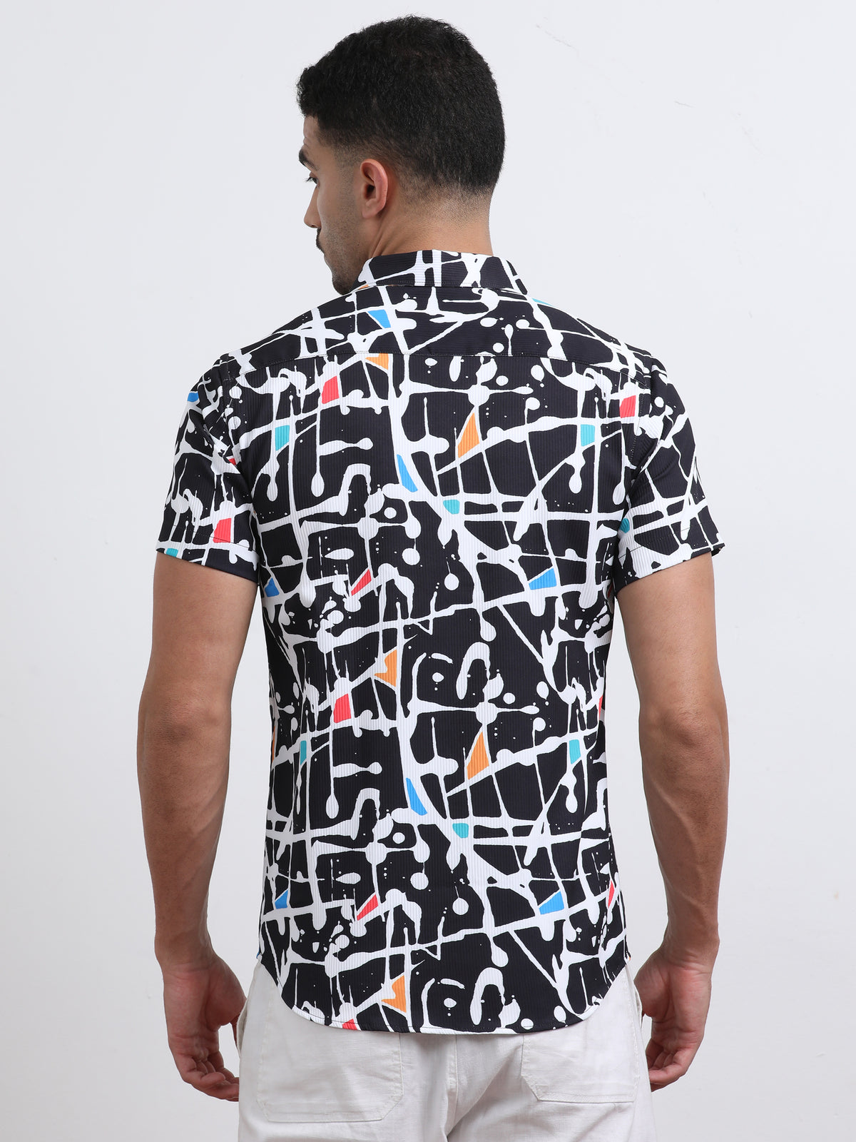Multi Half Sleeve Poly Cotton Digital Print Shirts