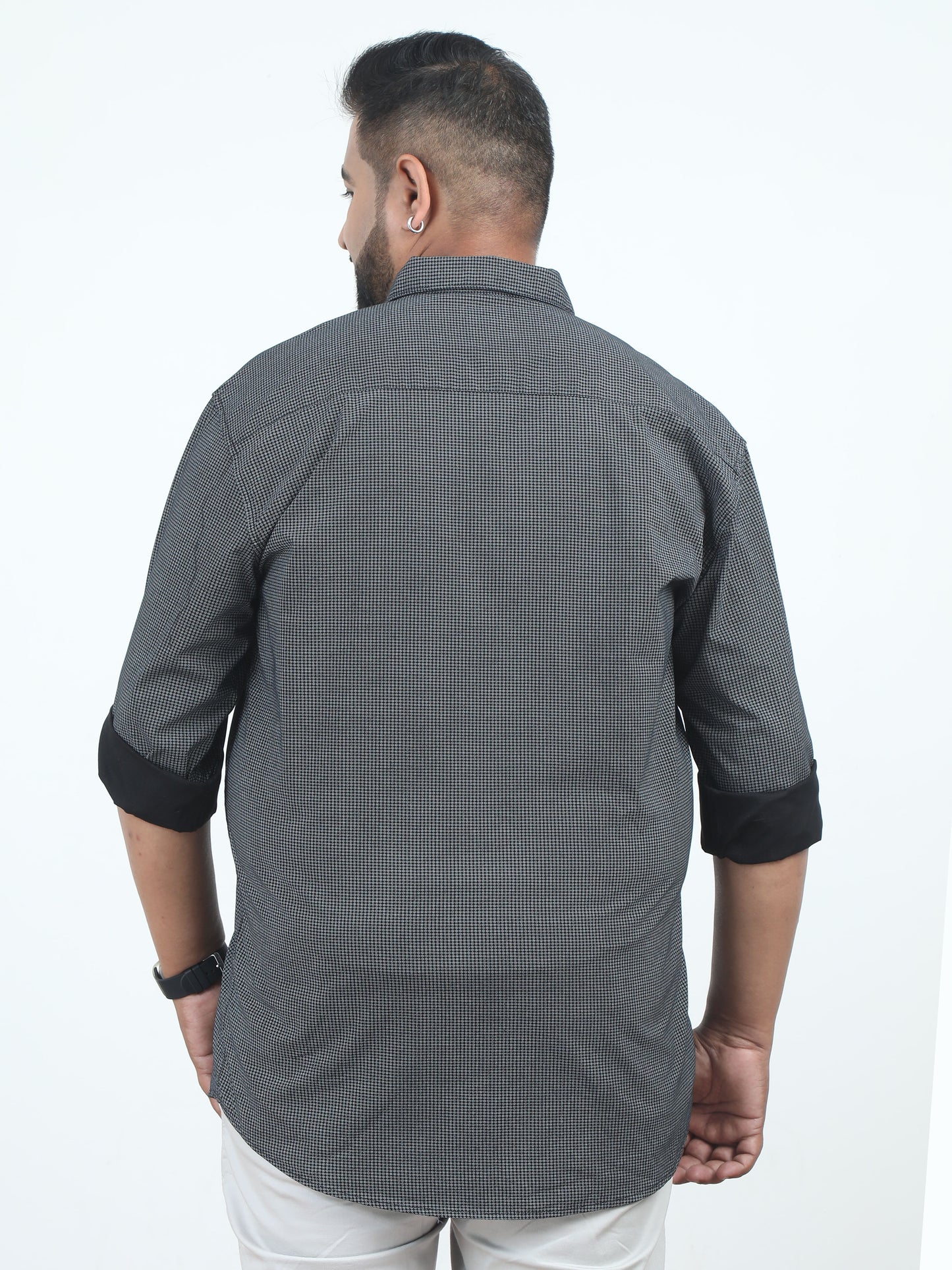 Grey Printed Plus Size Shirt