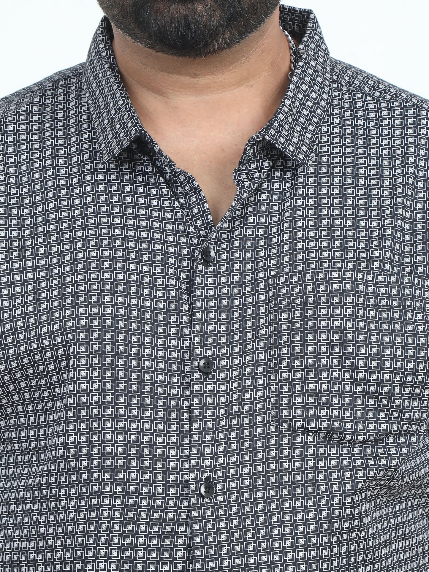 Black Printed Plus Size Shirt