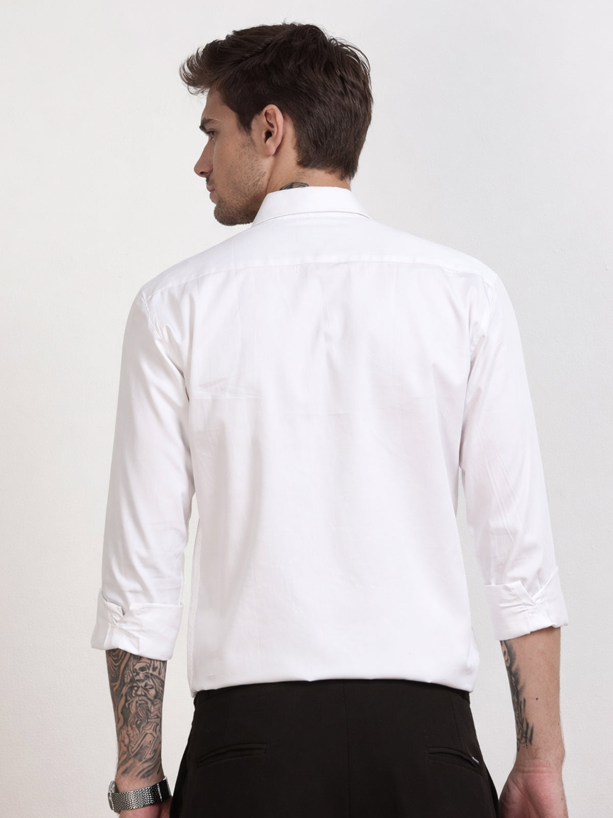 Men's White Stone Work