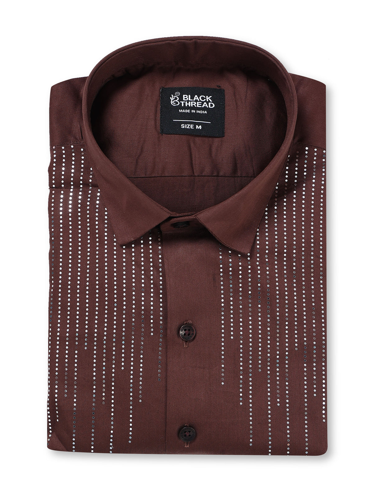 Men's Wine Red Rainfall Stone Work