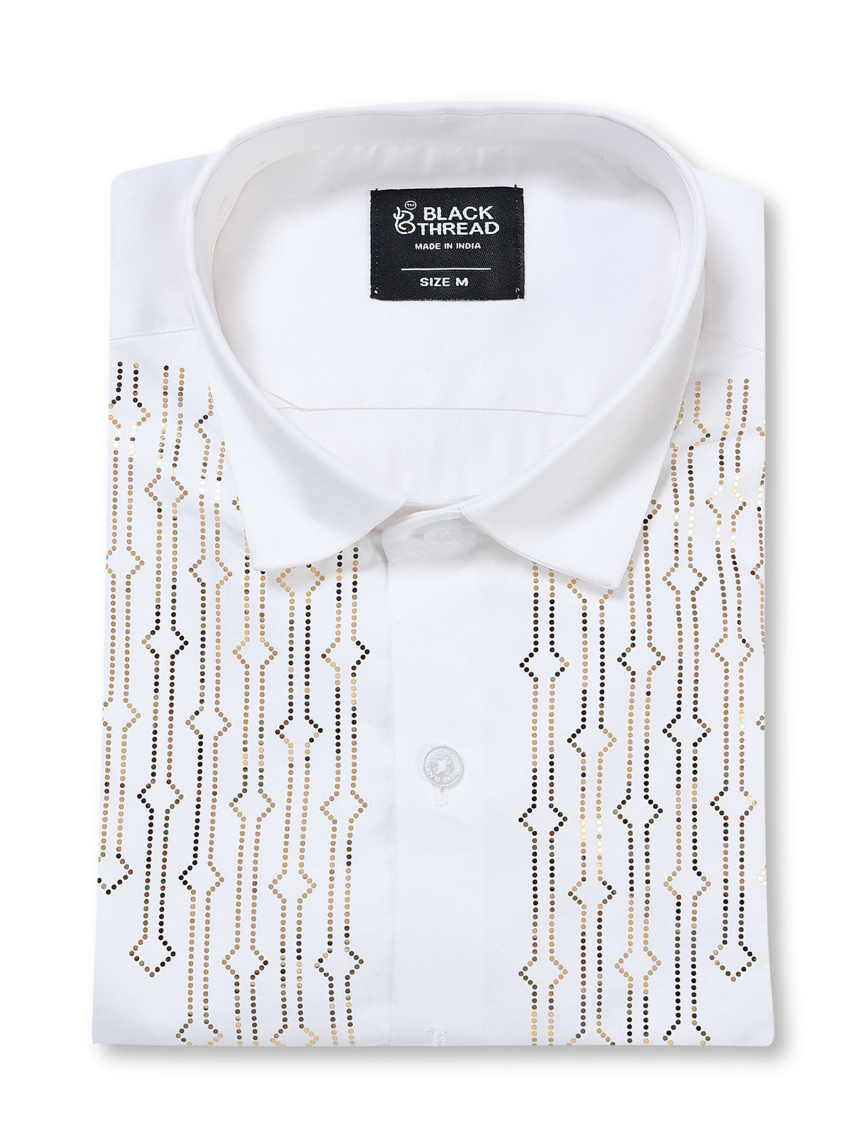 Men's White Stone Work