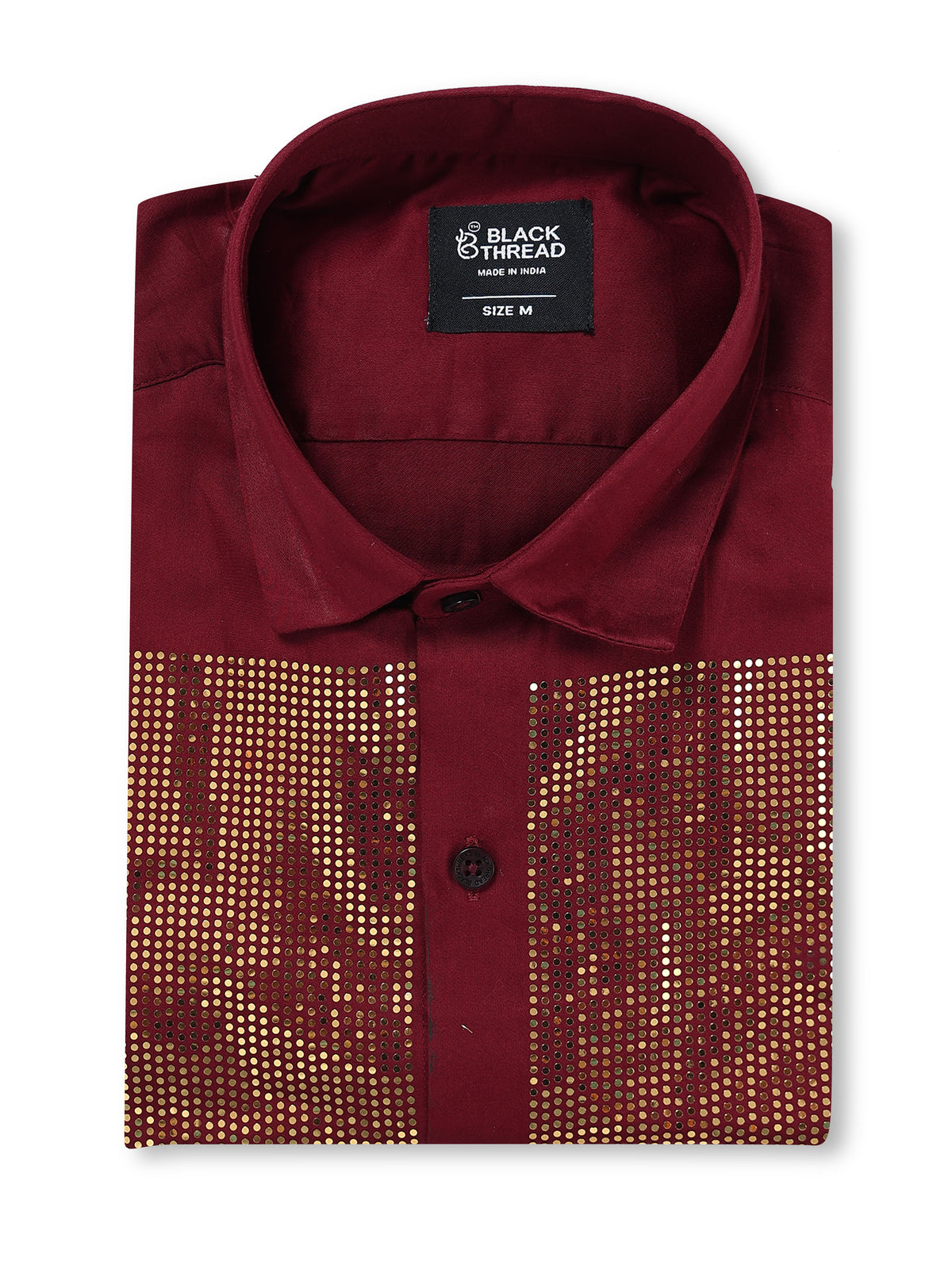 Men's Maroon Shield Stone Work