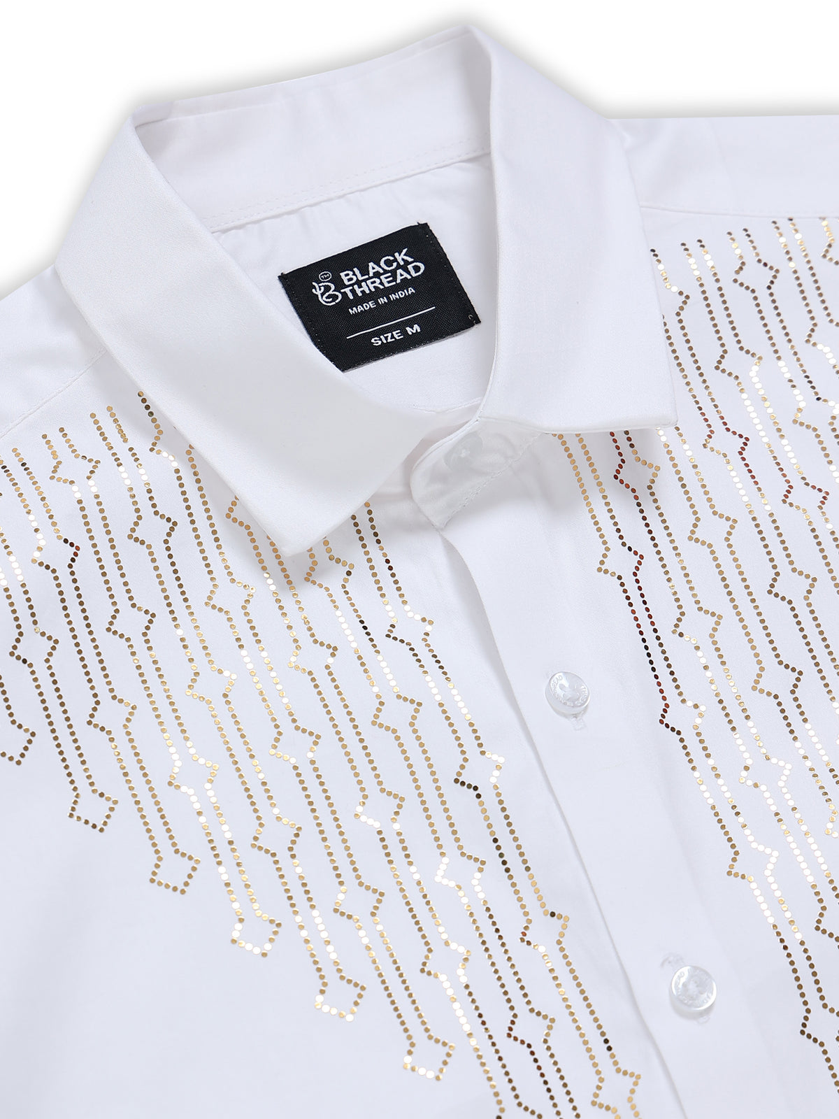 Men's White Stone Work